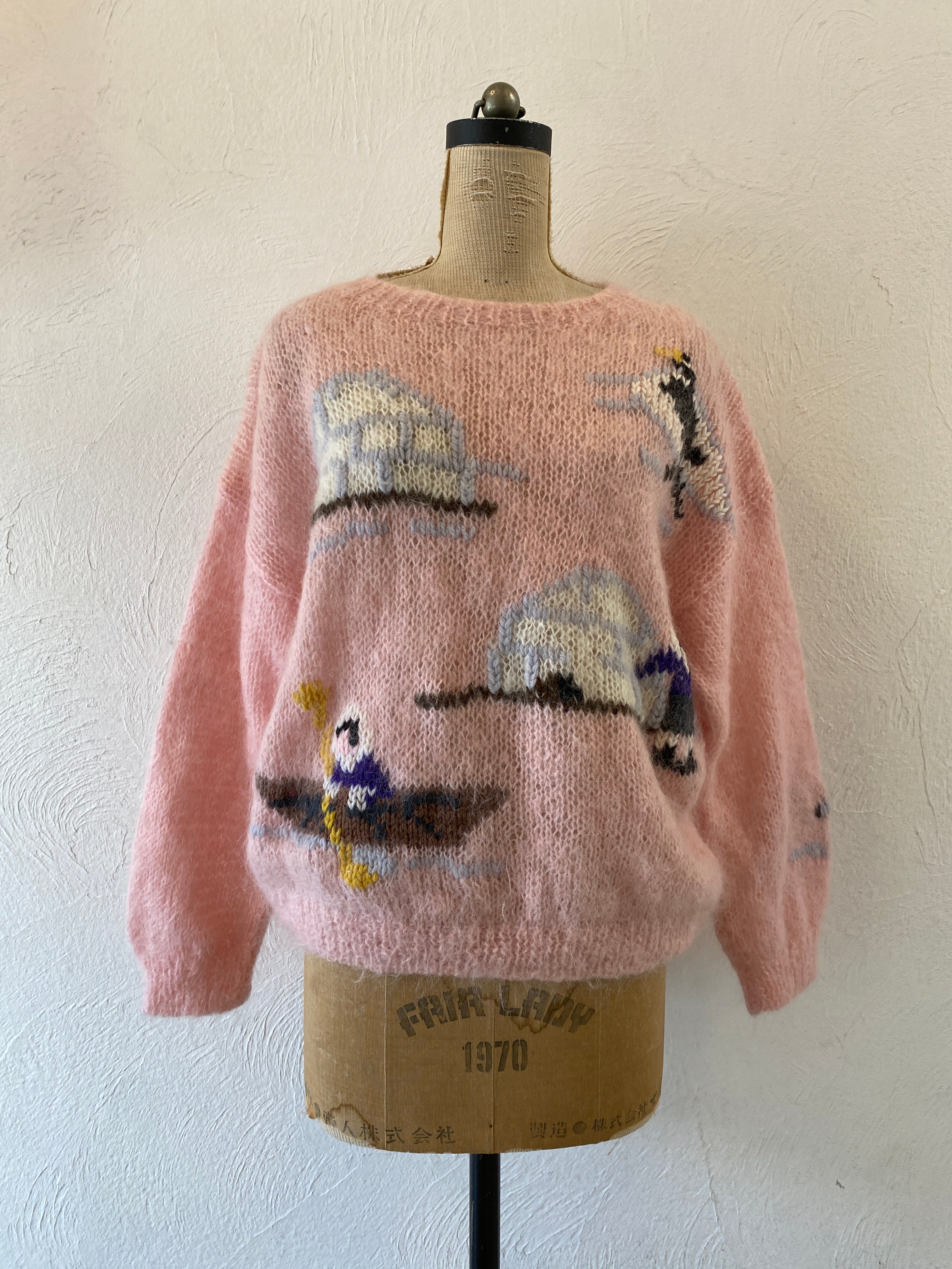 pink mohair knit