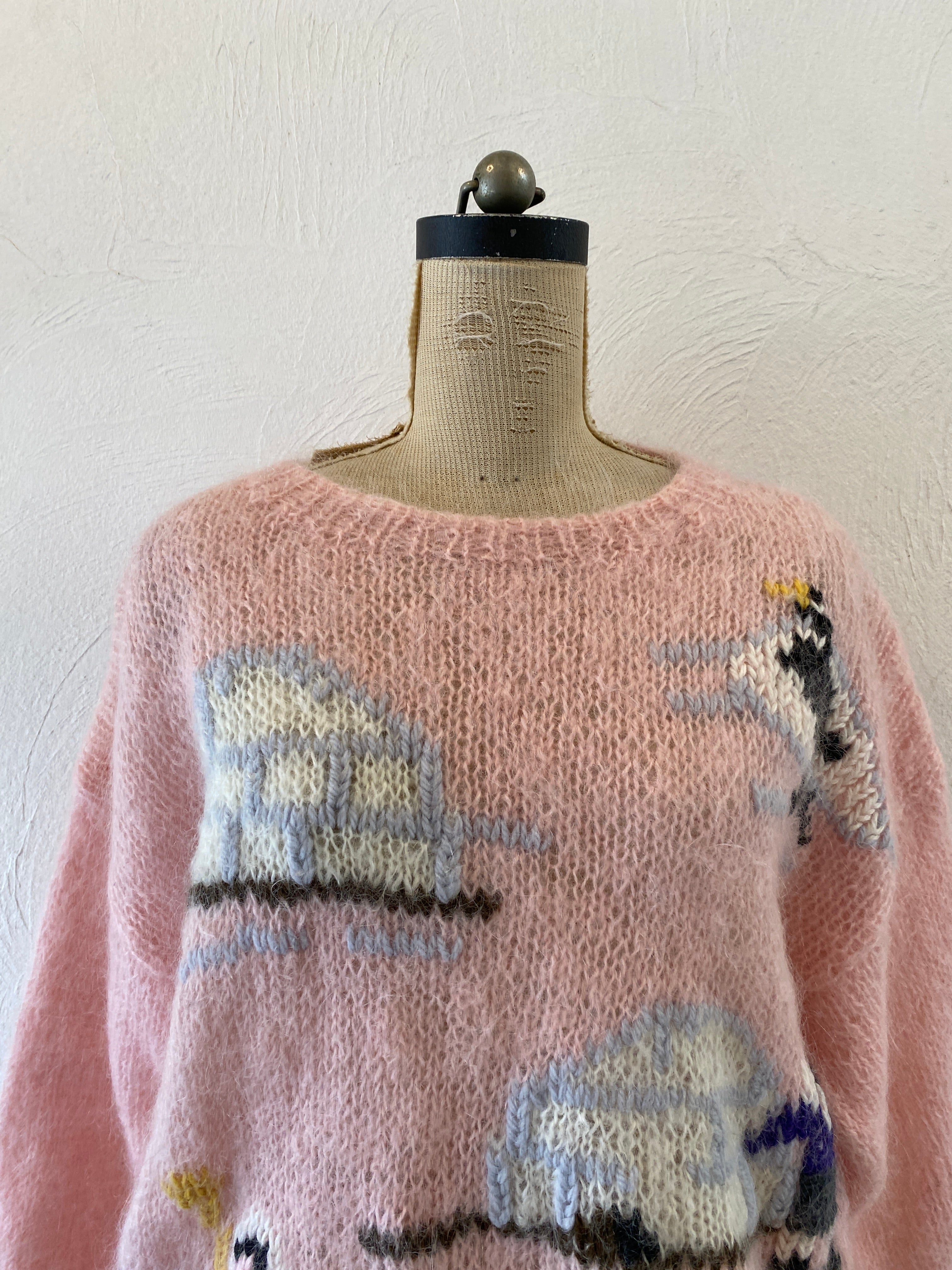 pink mohair knit
