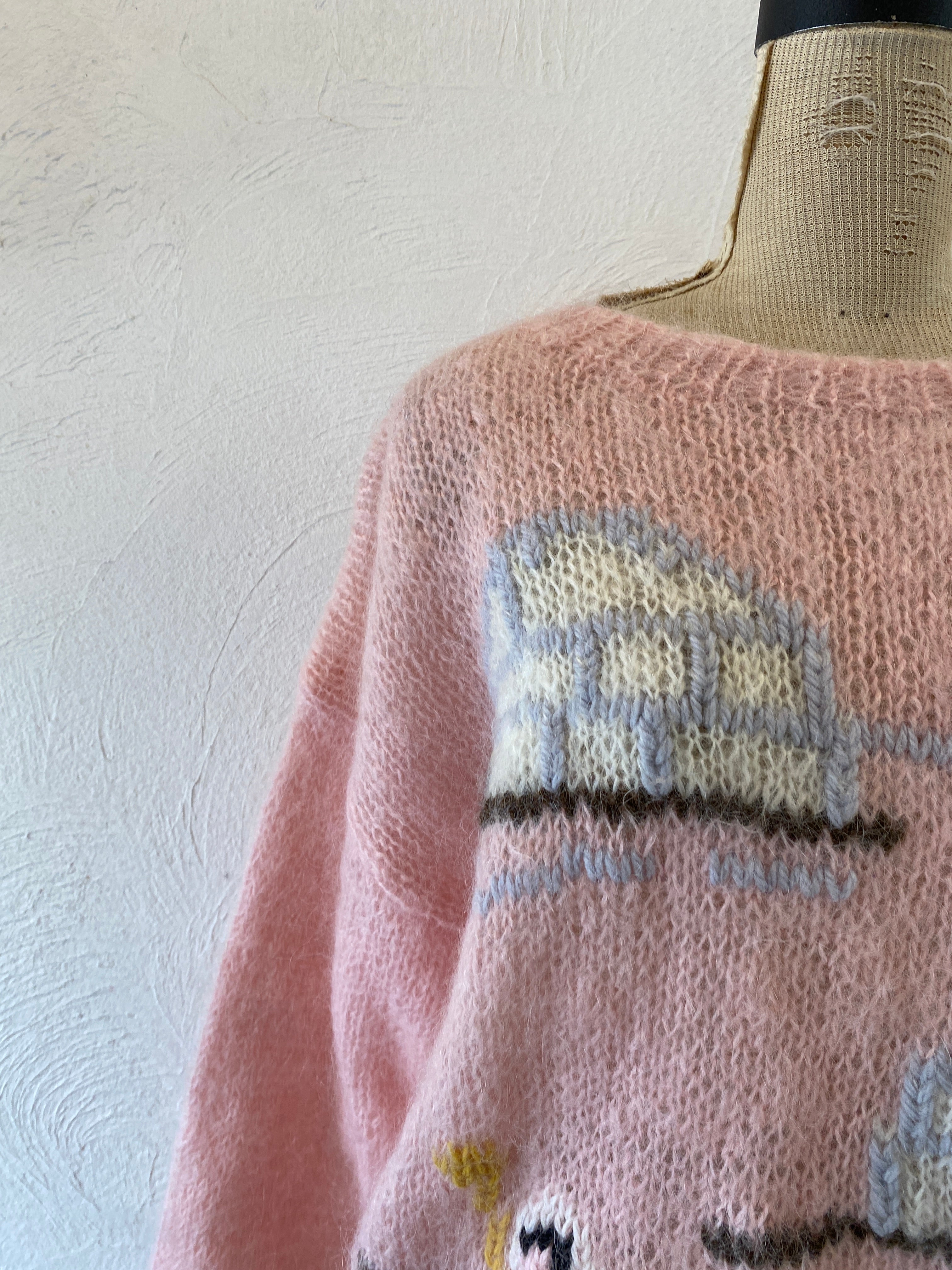 pink mohair knit