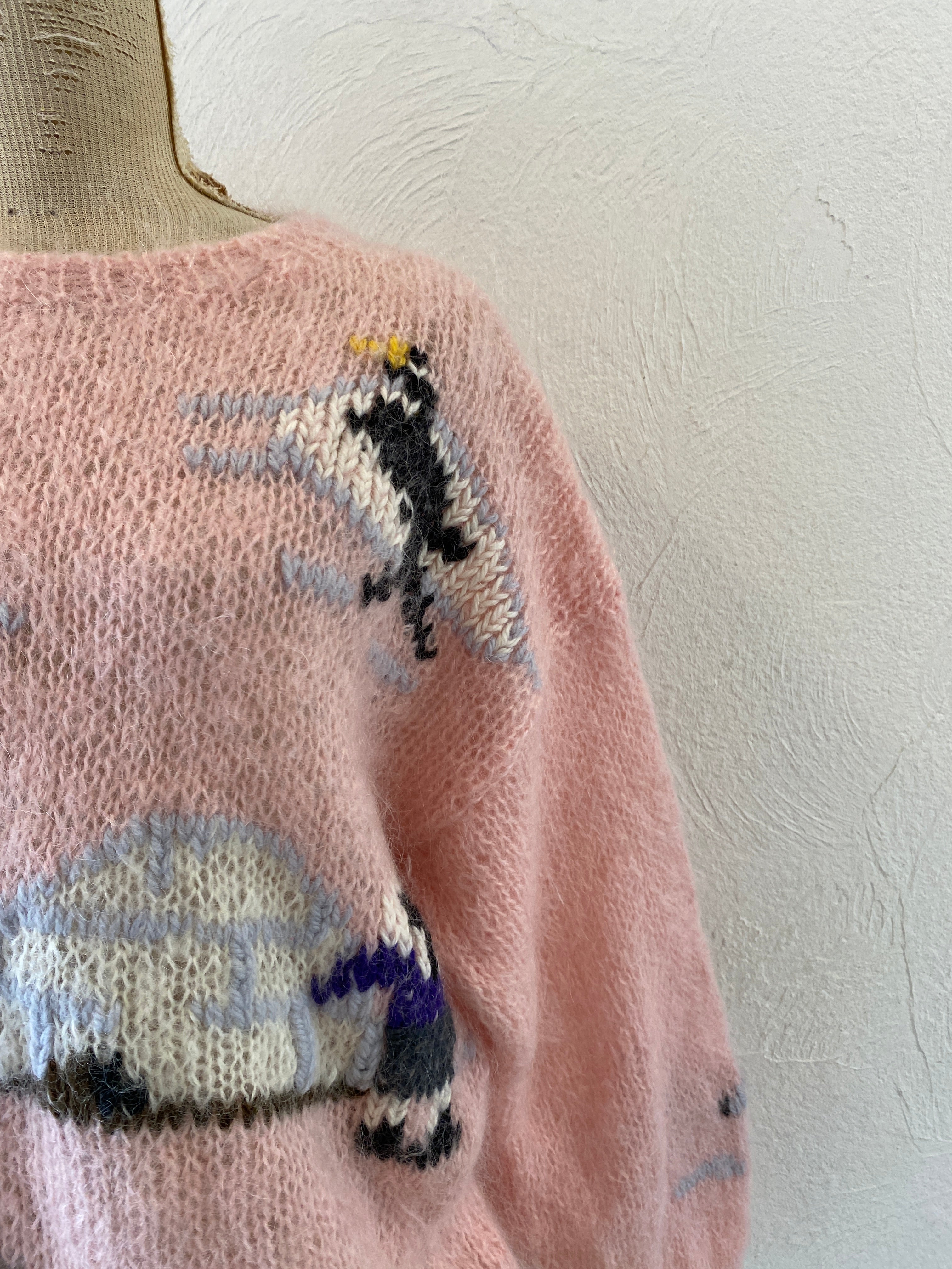 pink mohair knit