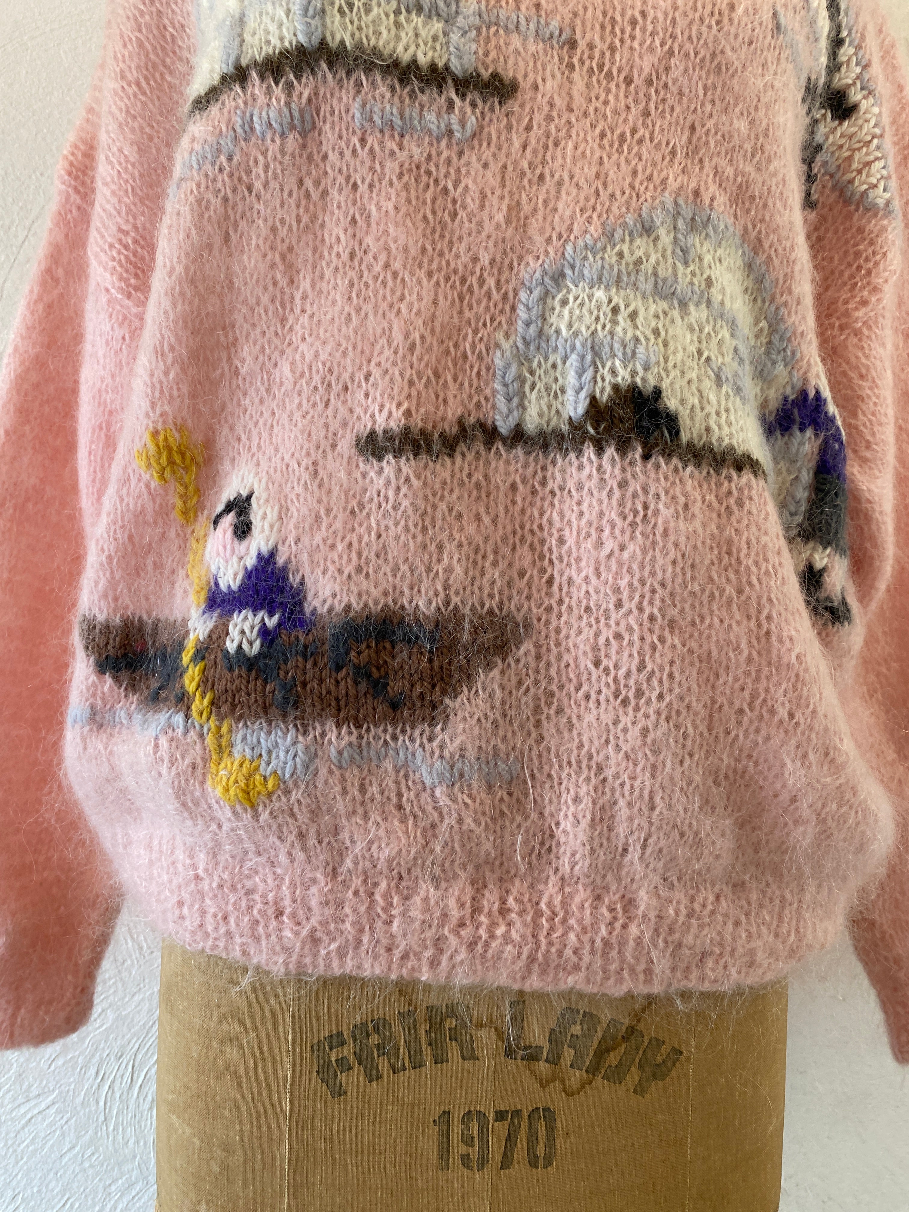 pink mohair knit