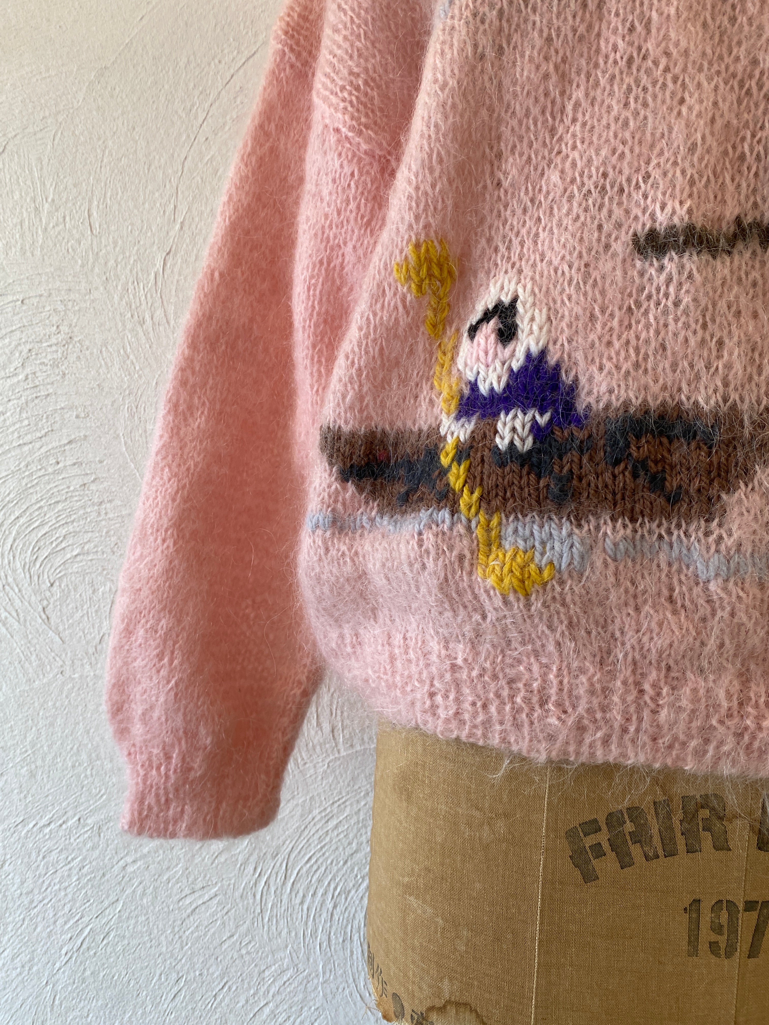 pink mohair knit
