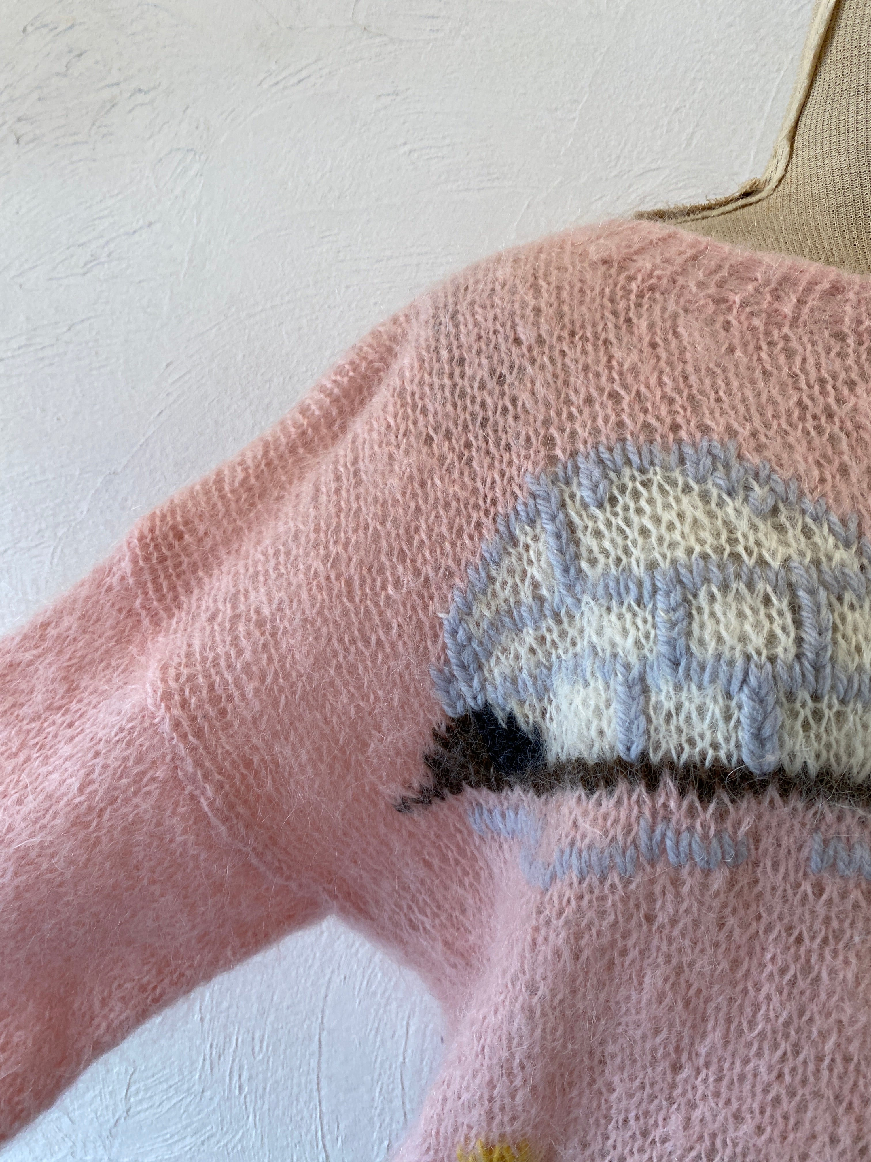 pink mohair knit