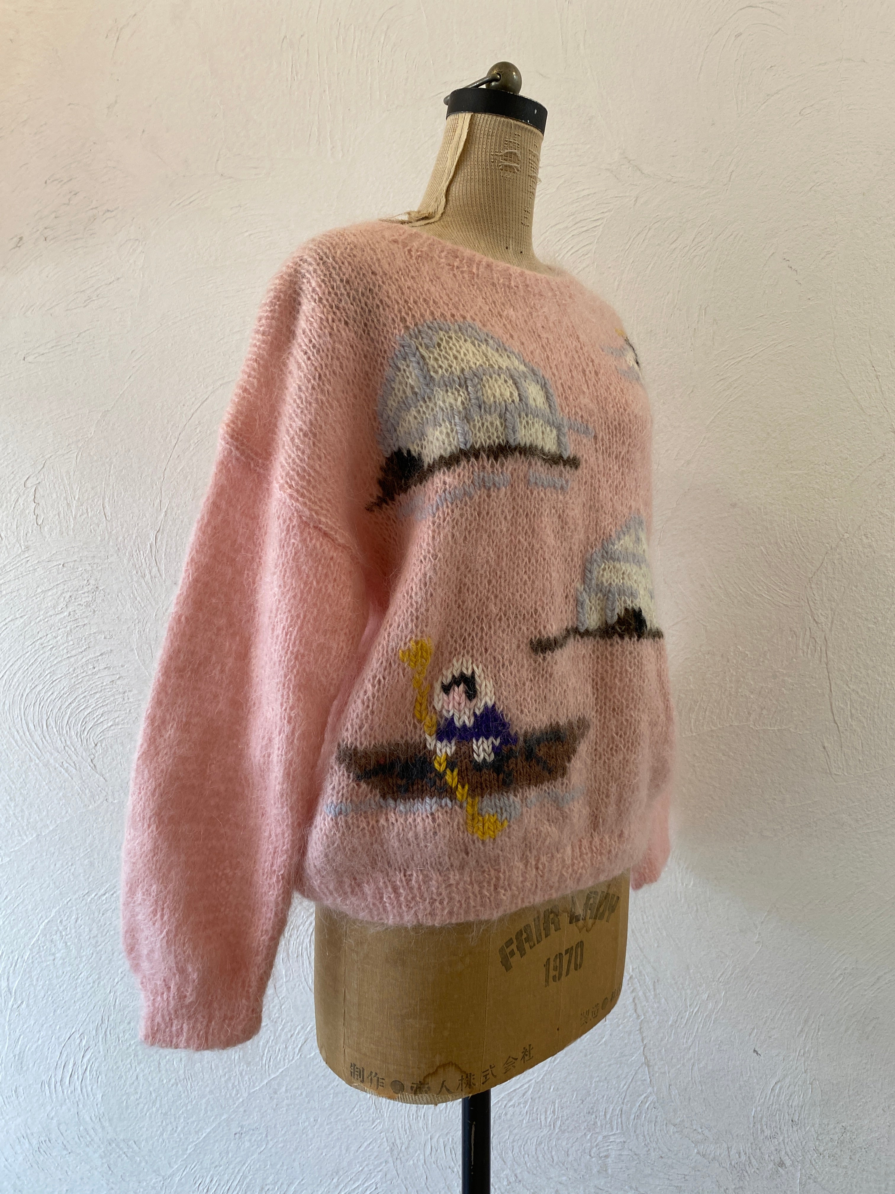 pink mohair knit