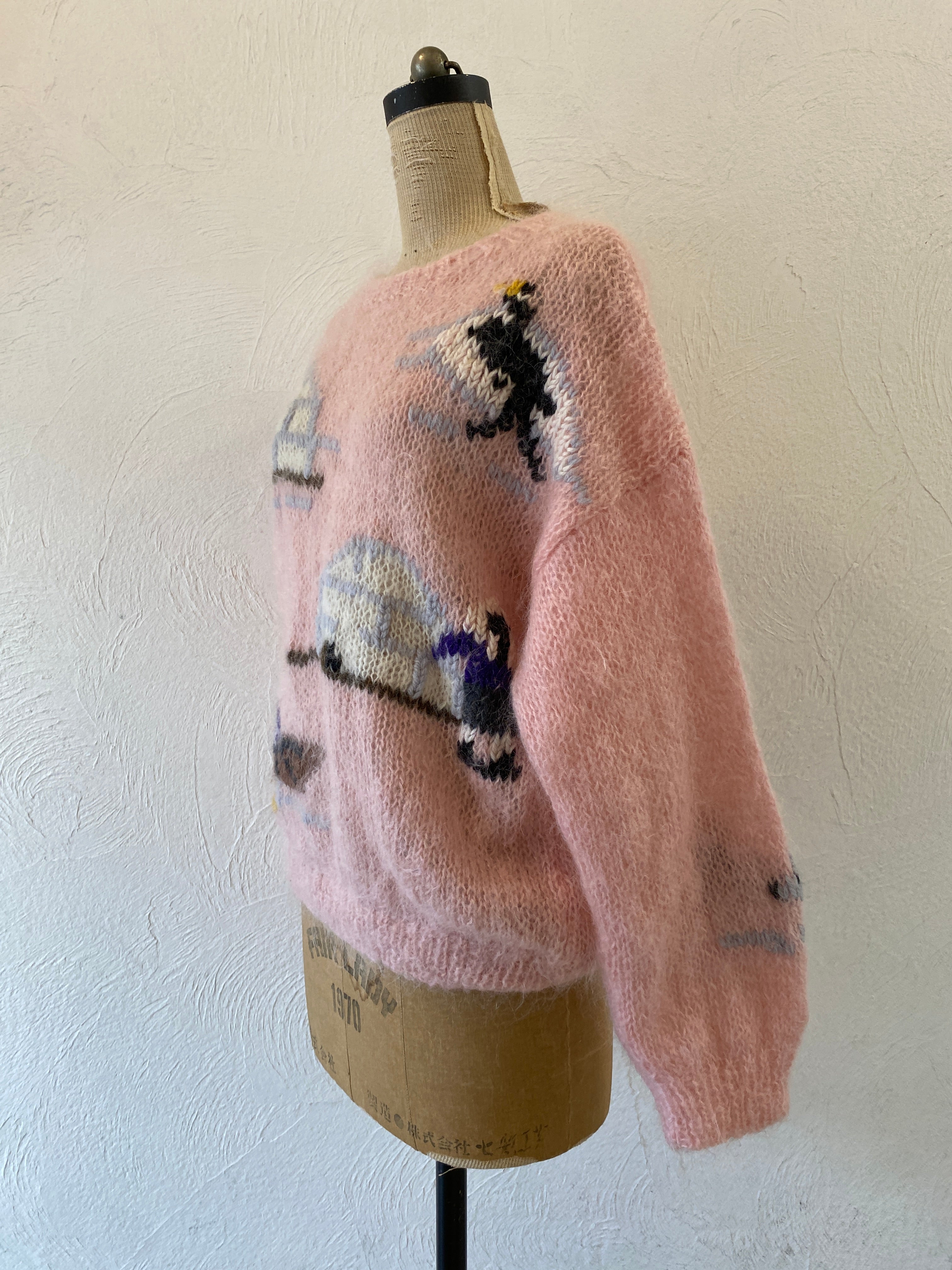 pink mohair knit