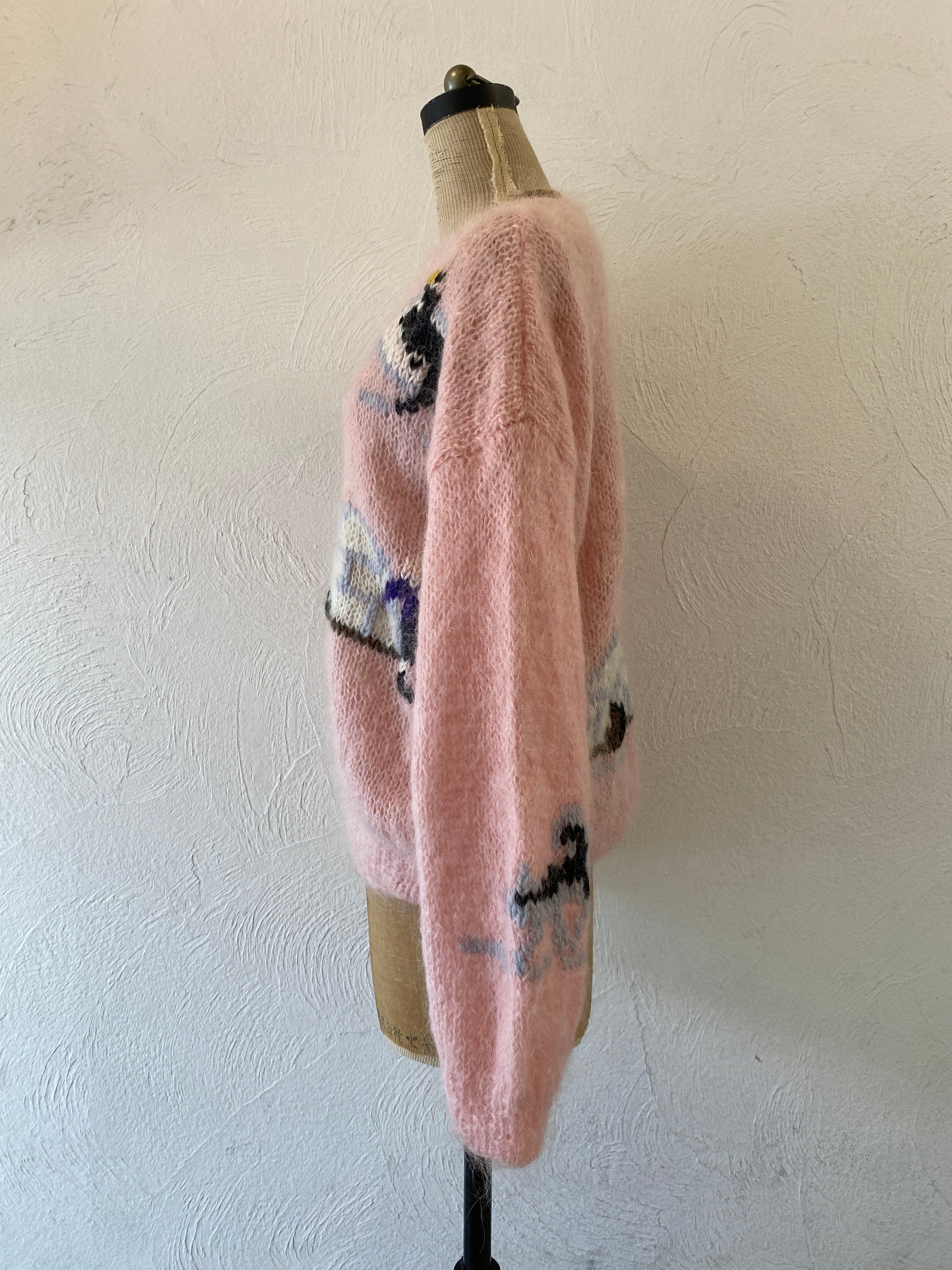 pink mohair knit
