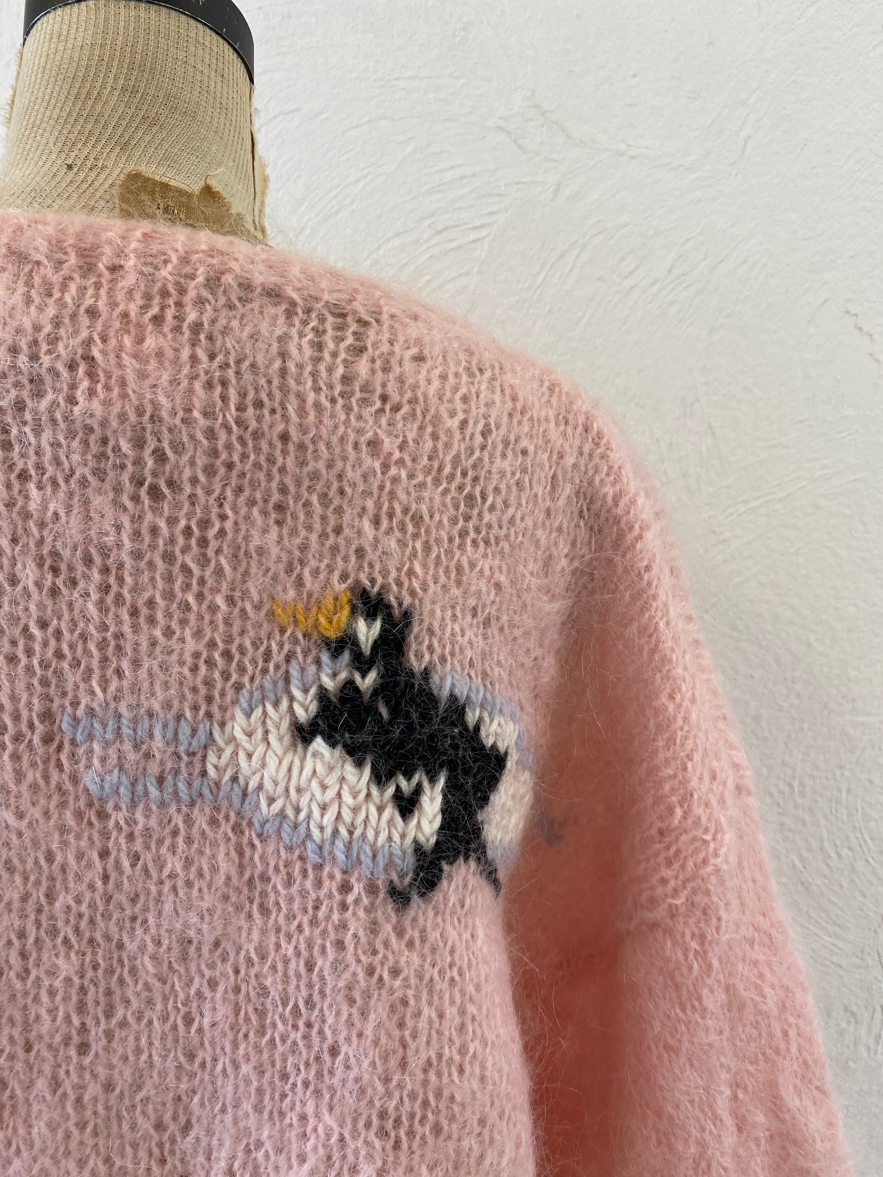 pink mohair knit