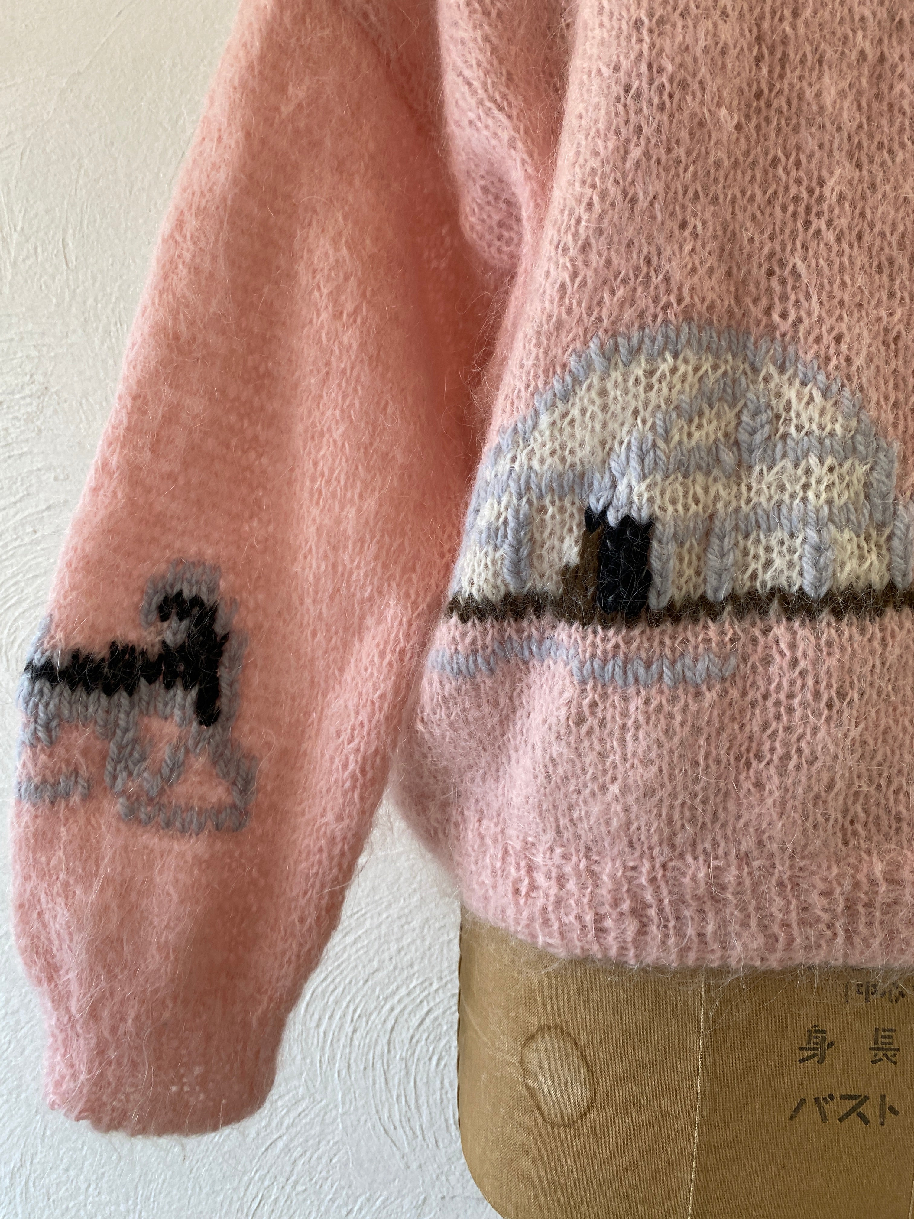pink mohair knit