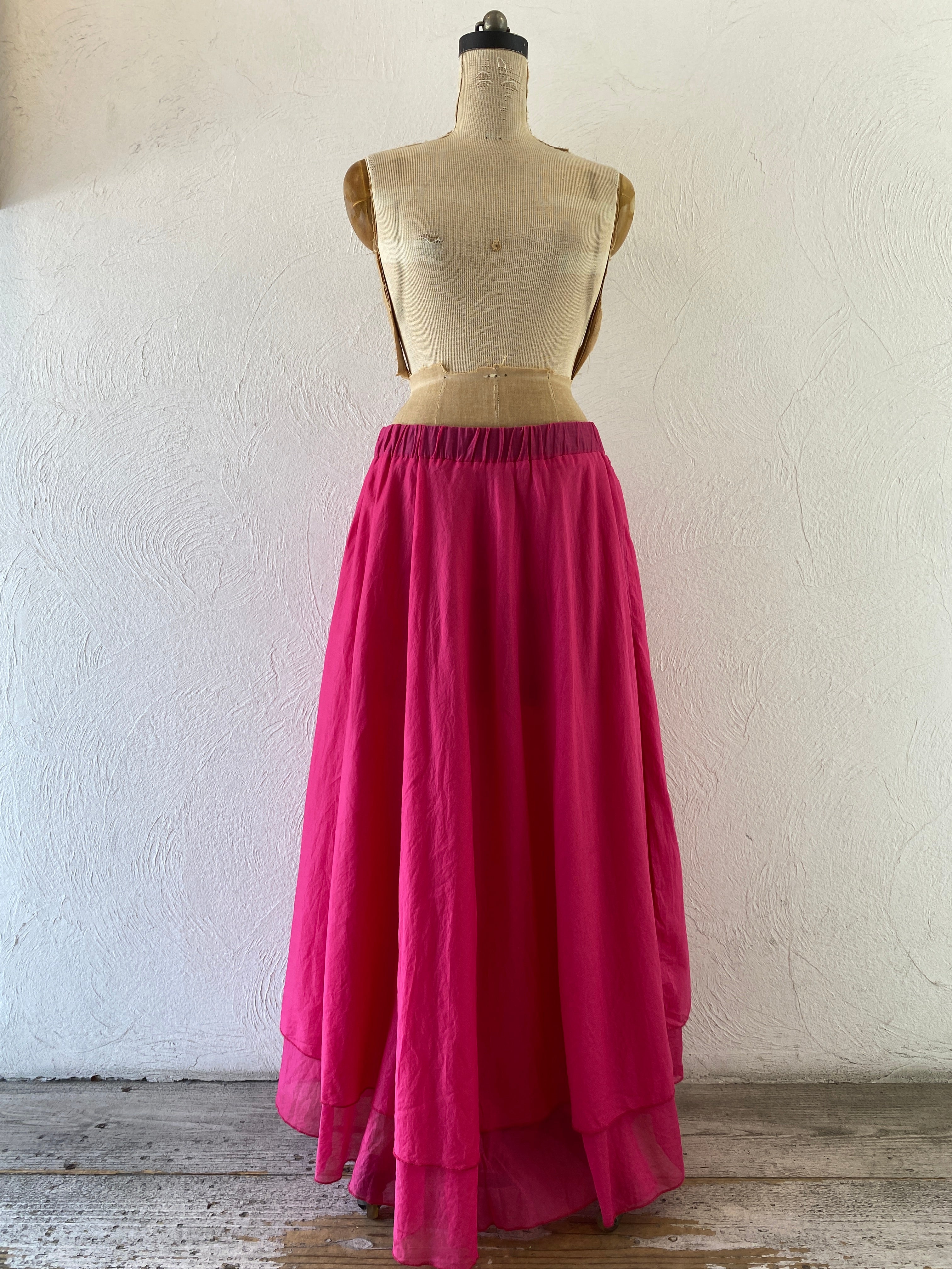 deep pink cotton skirt