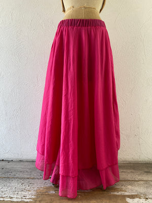 deep pink cotton skirt