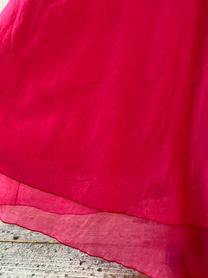 deep pink cotton skirt