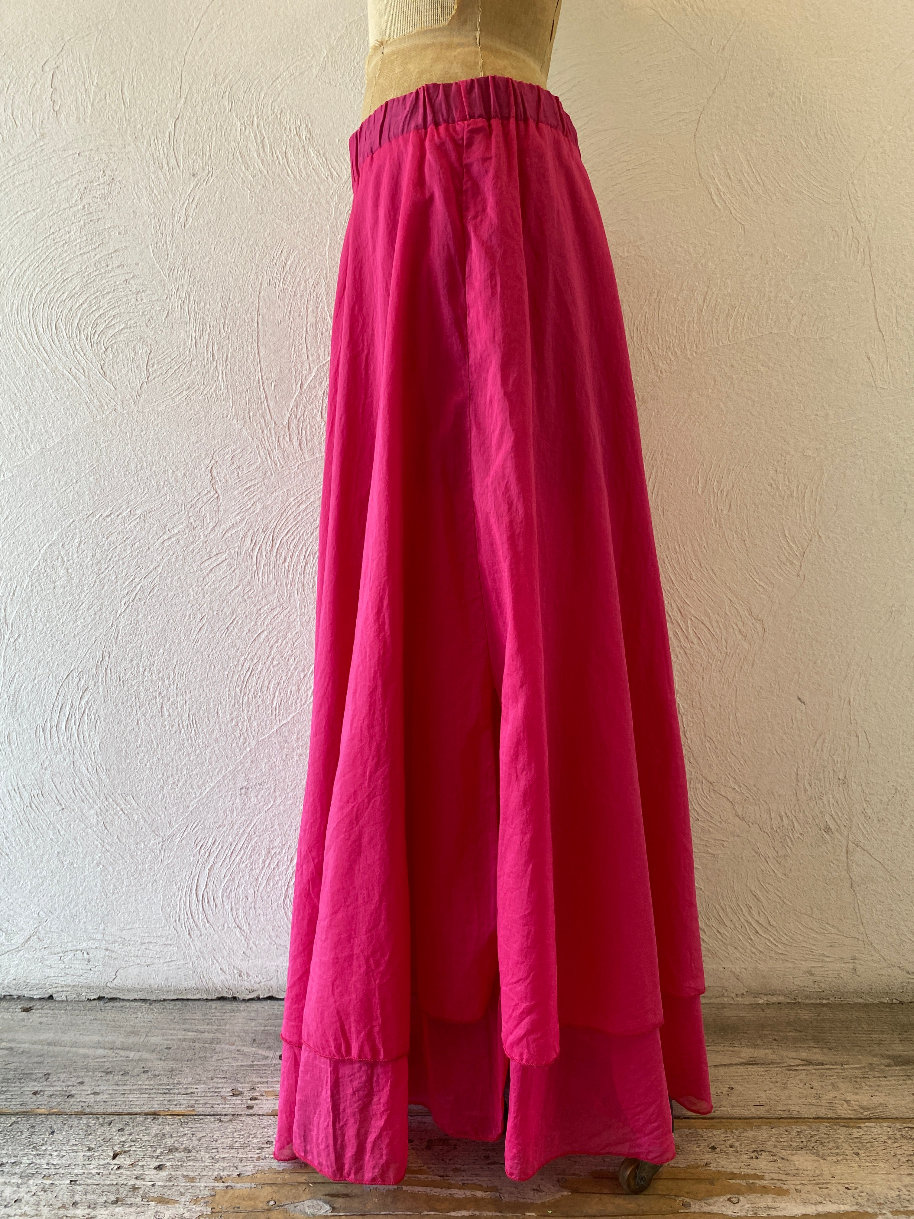 deep pink cotton skirt