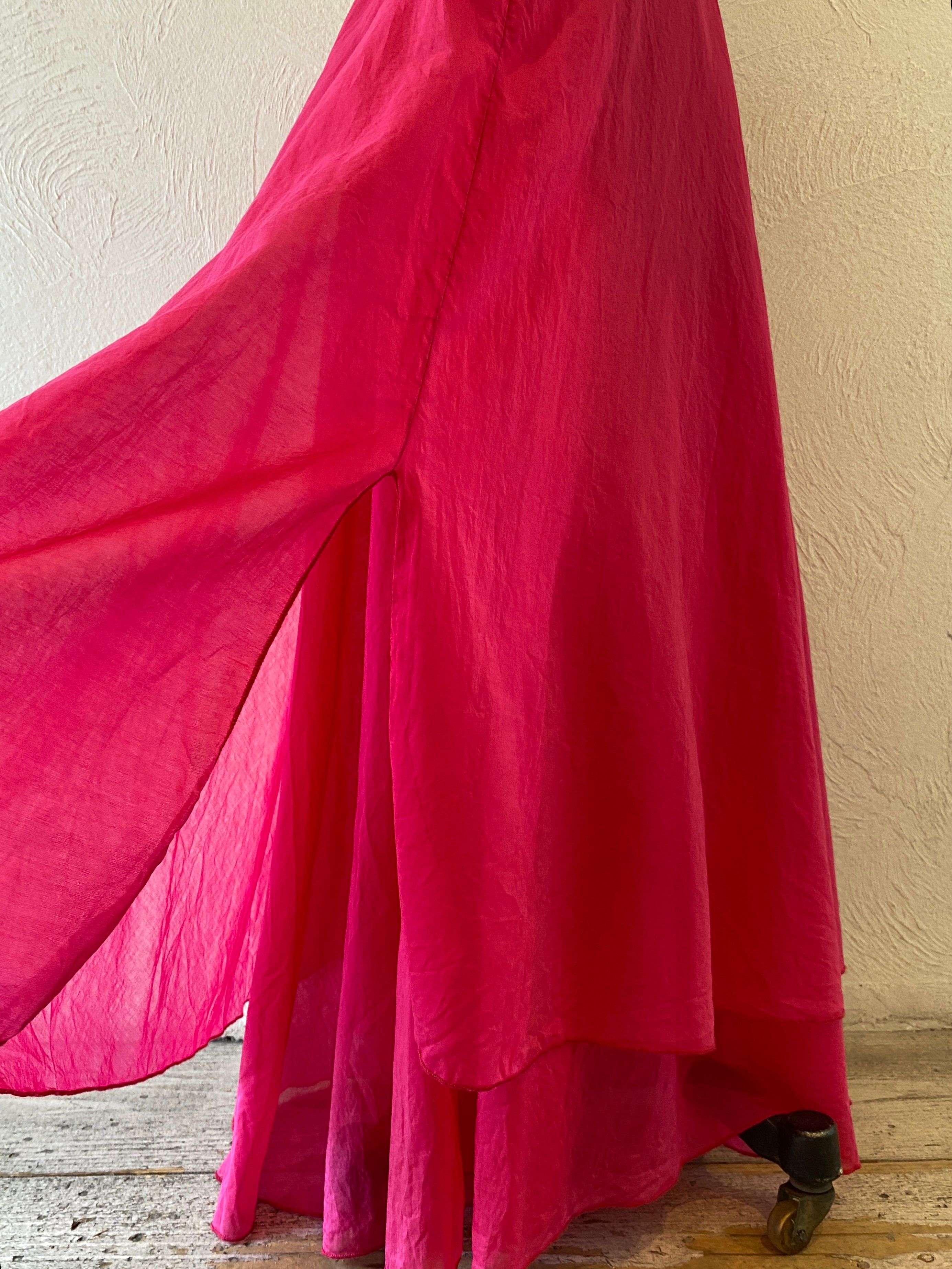 deep pink cotton skirt