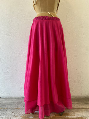 deep pink cotton skirt