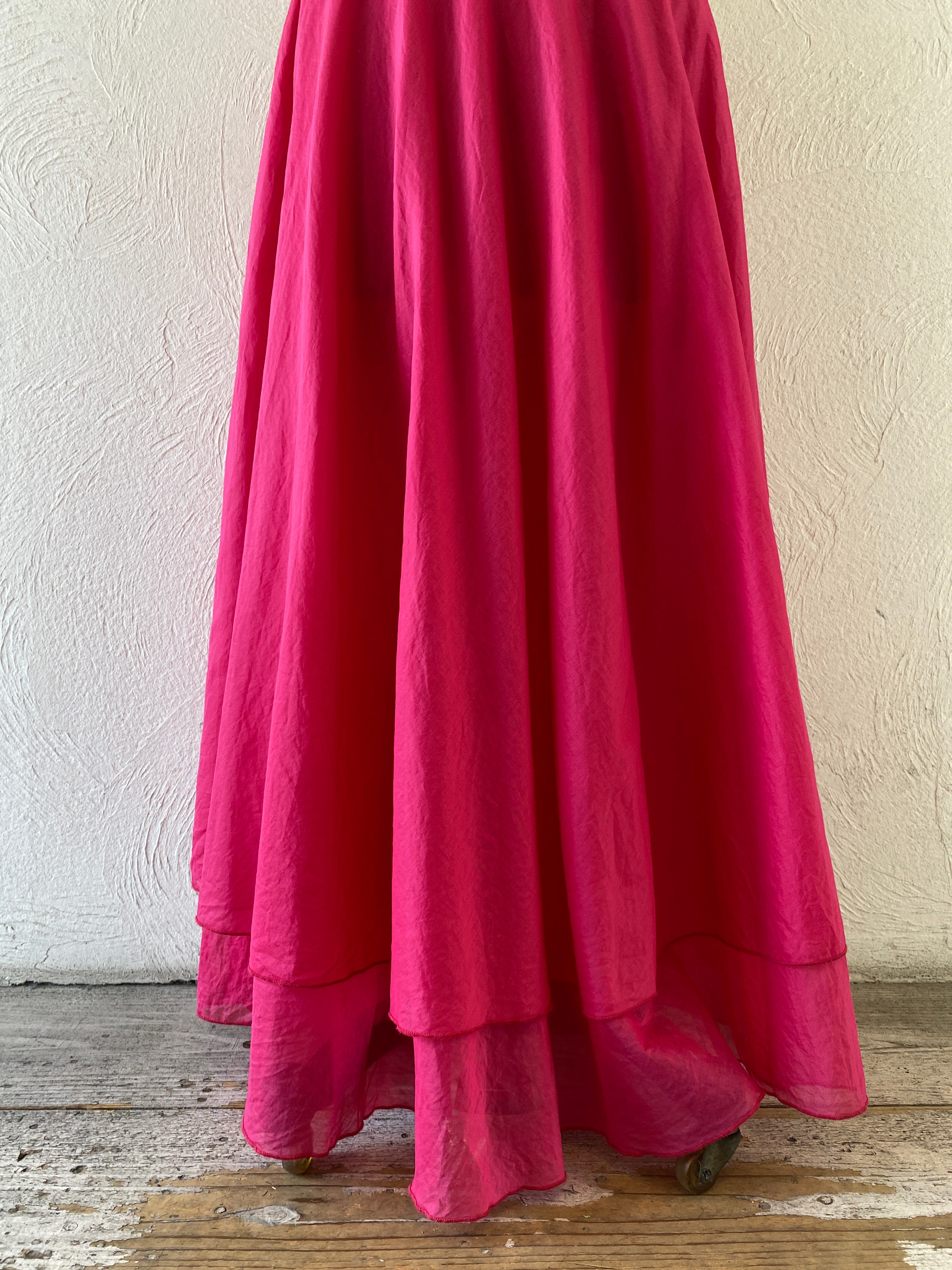 deep pink cotton skirt