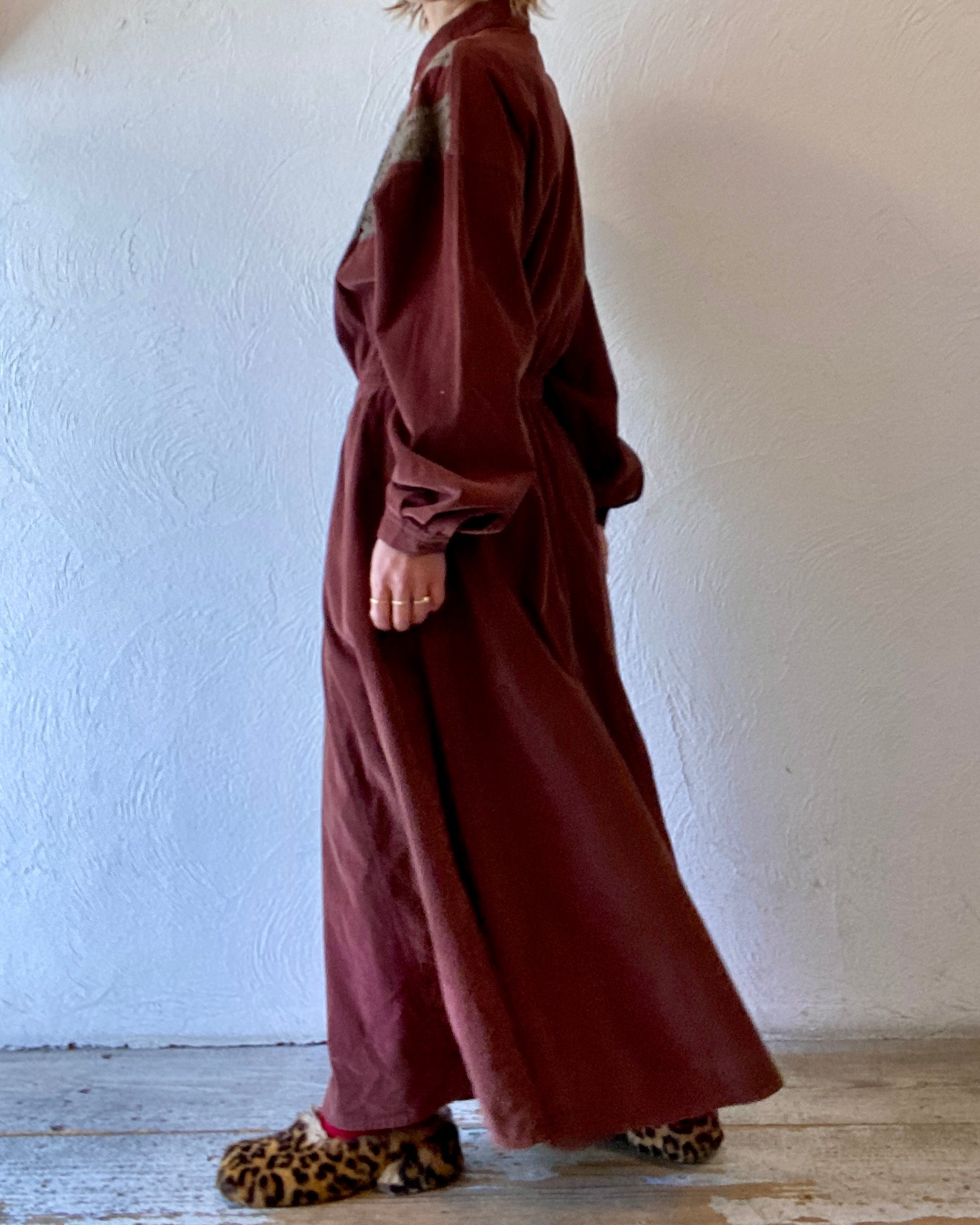 front lace corduroy dress