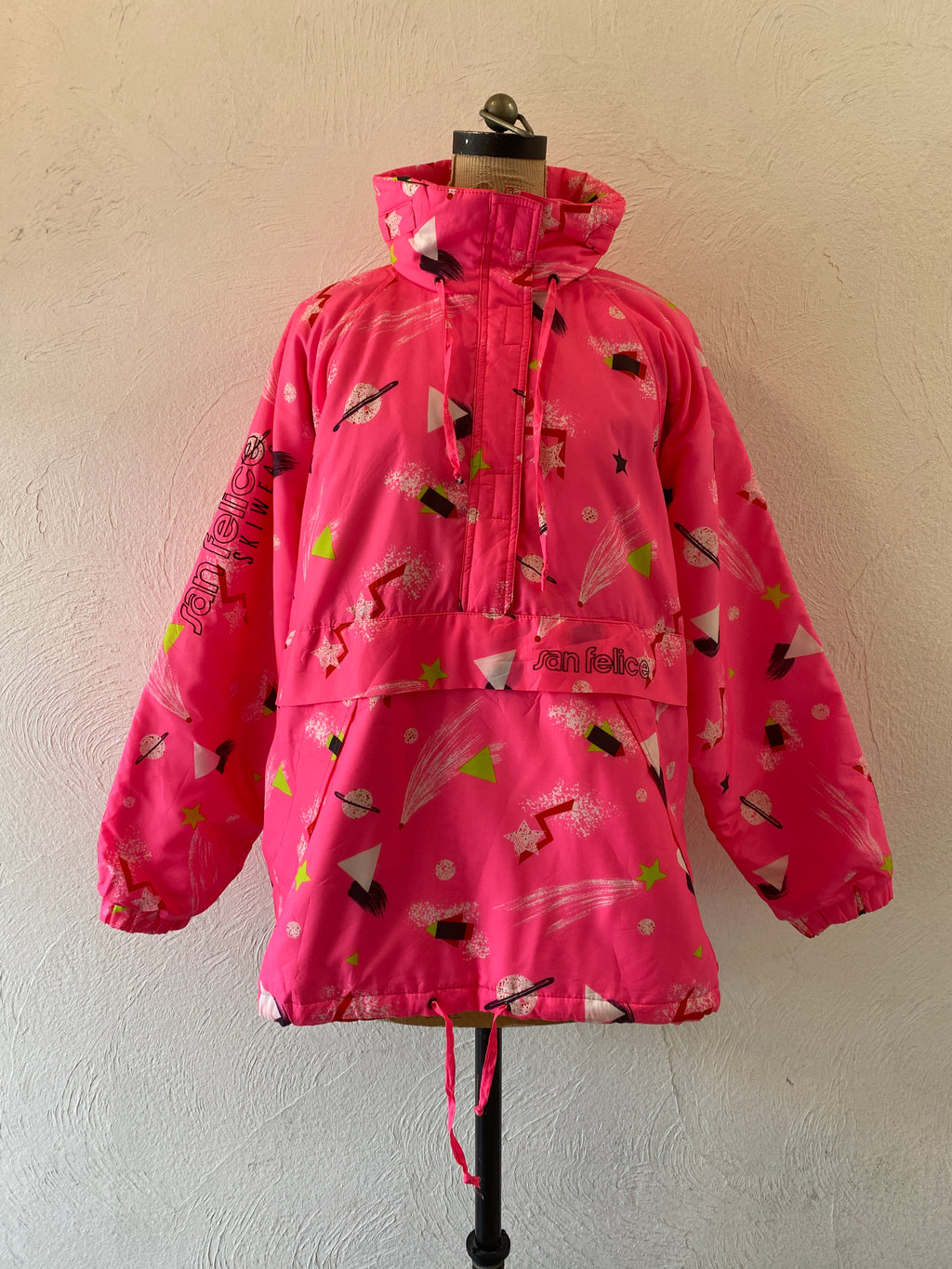 pink planet padding pullover