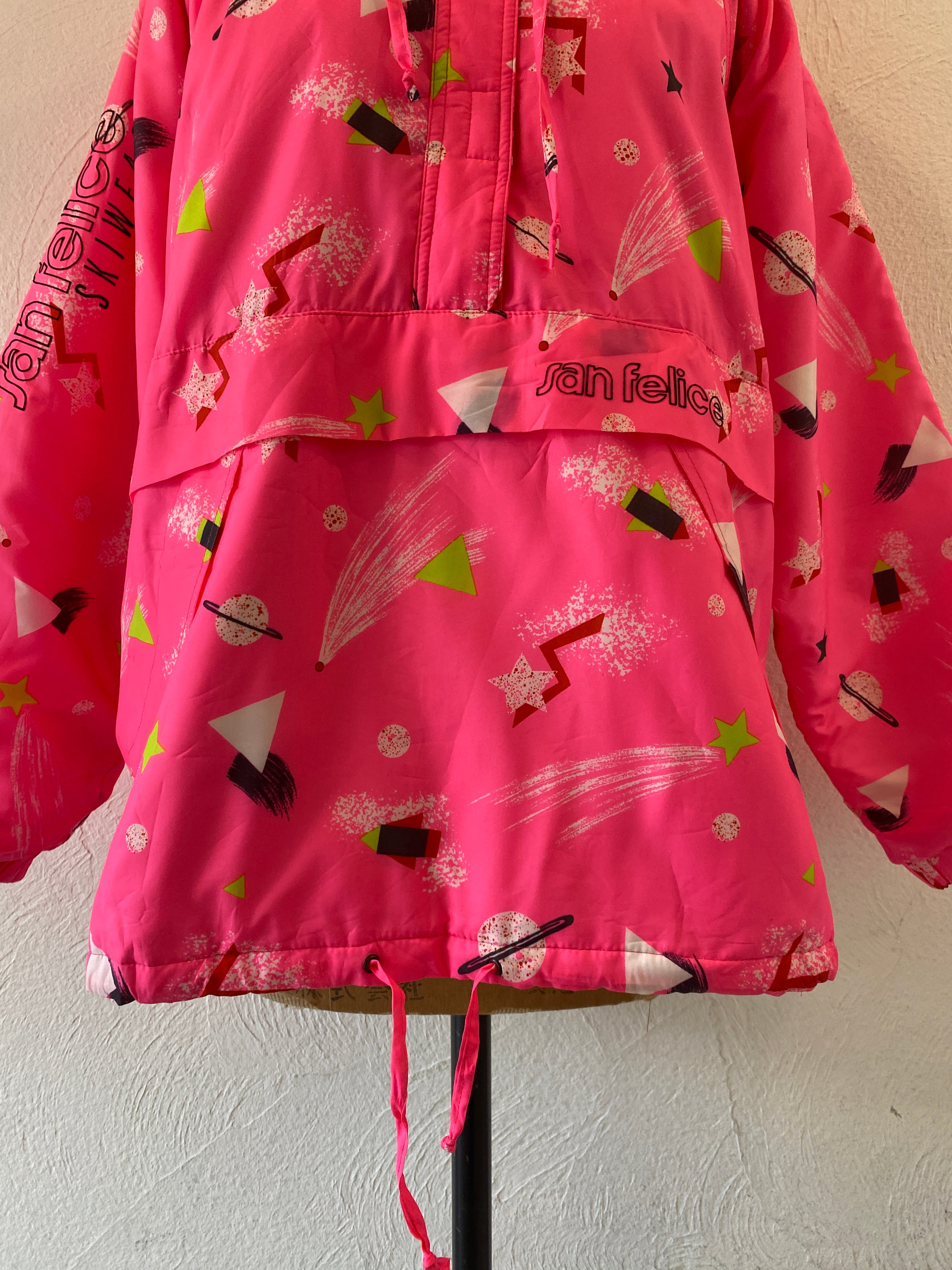 pink planet padding pullover