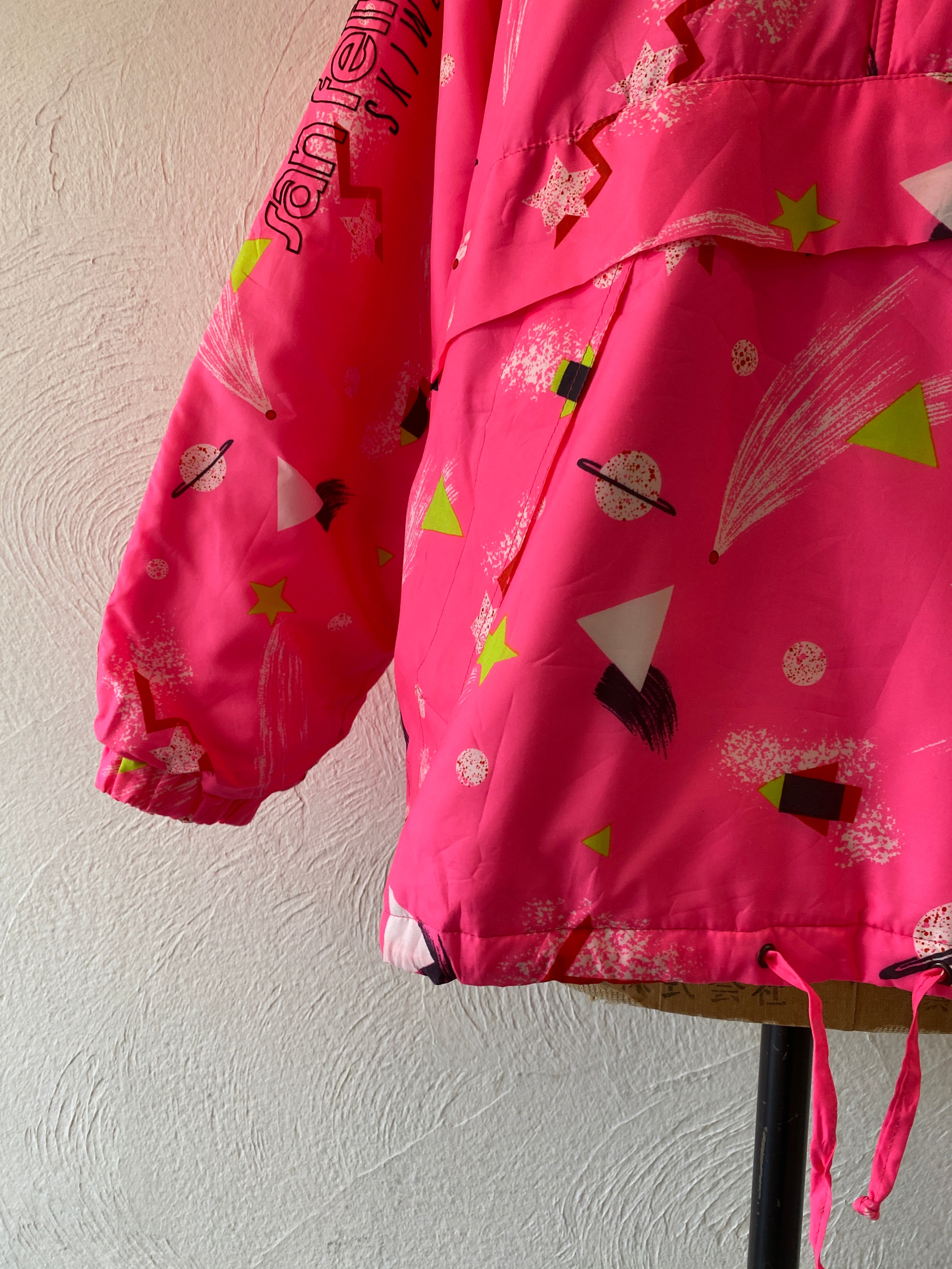 pink planet padding pullover