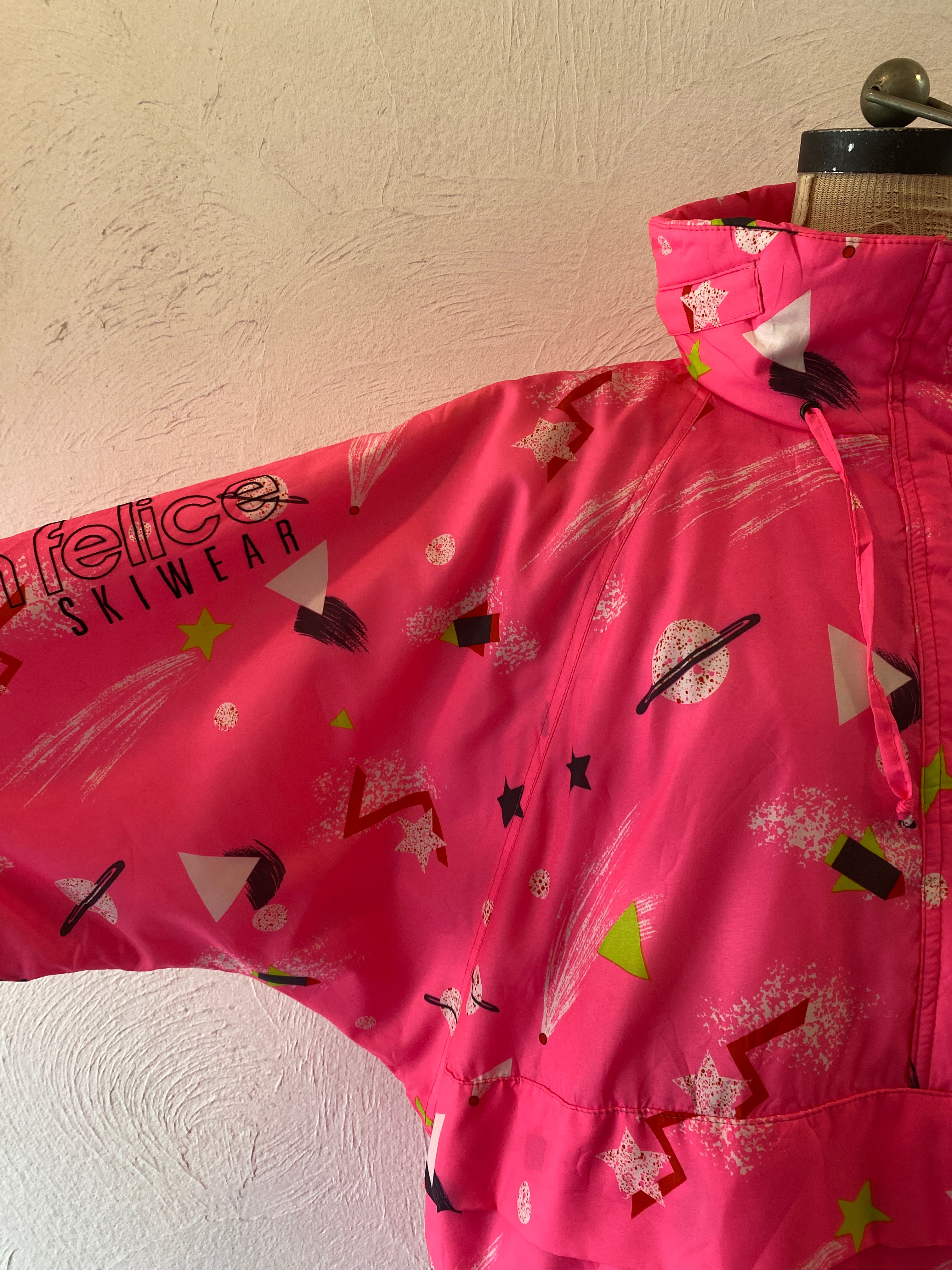 pink planet padding pullover