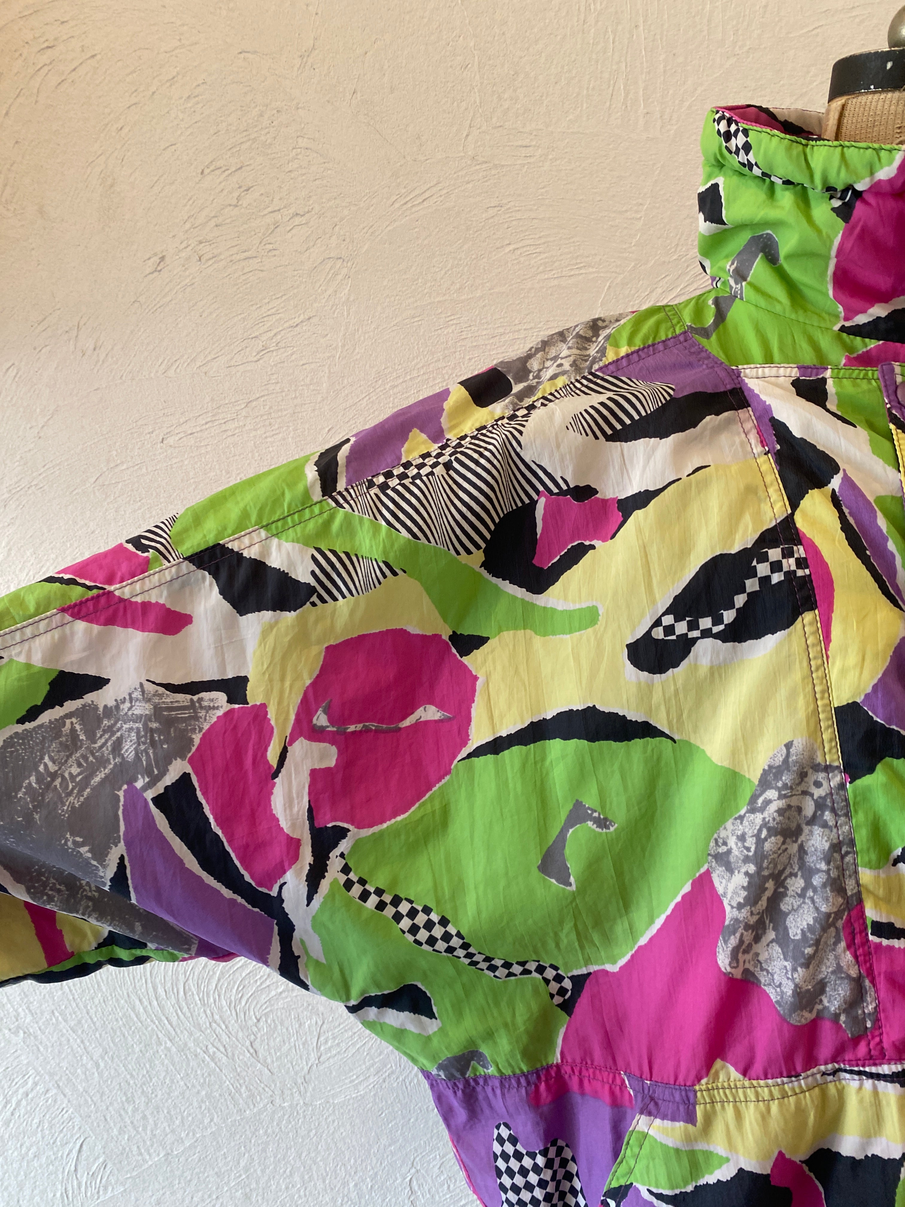 checker&stripe padding pullover