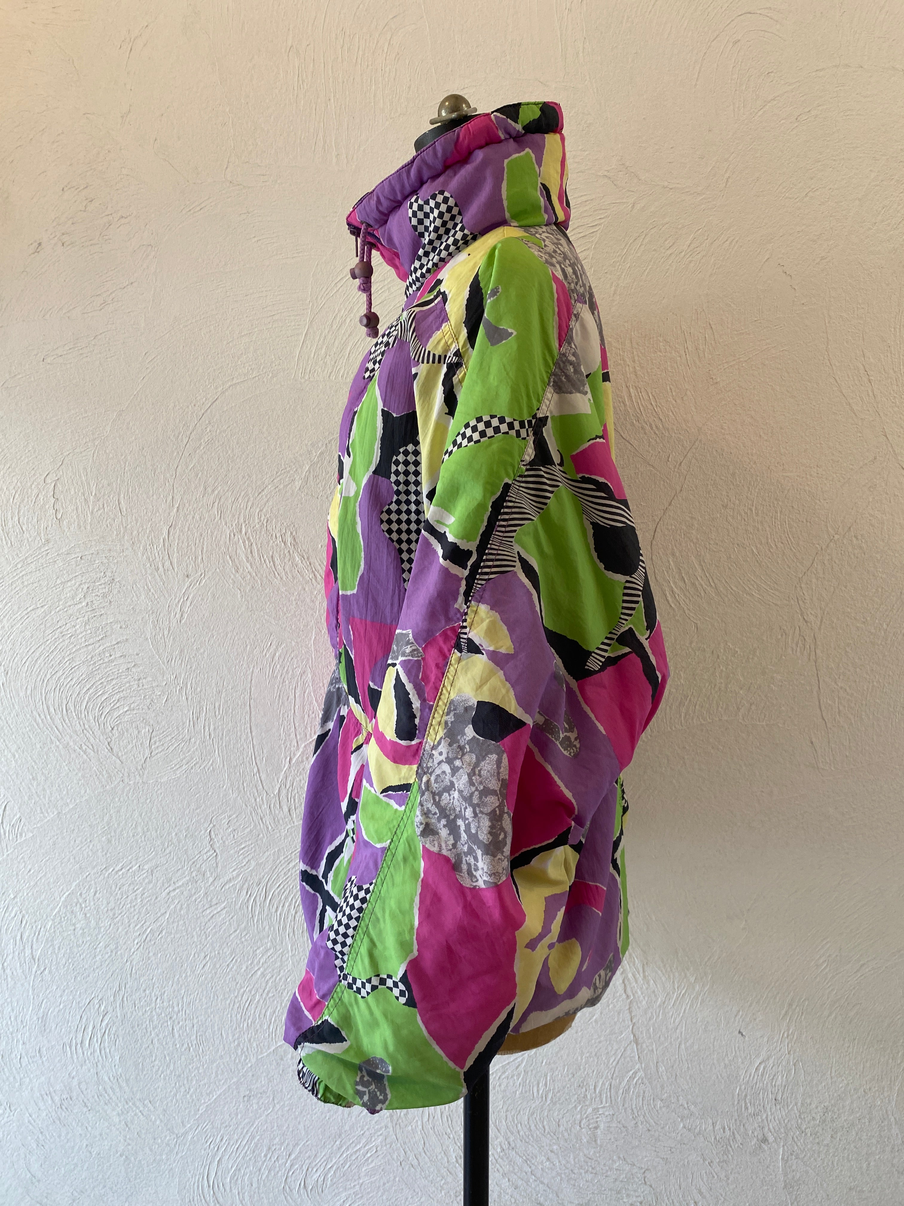 checker&stripe padding pullover