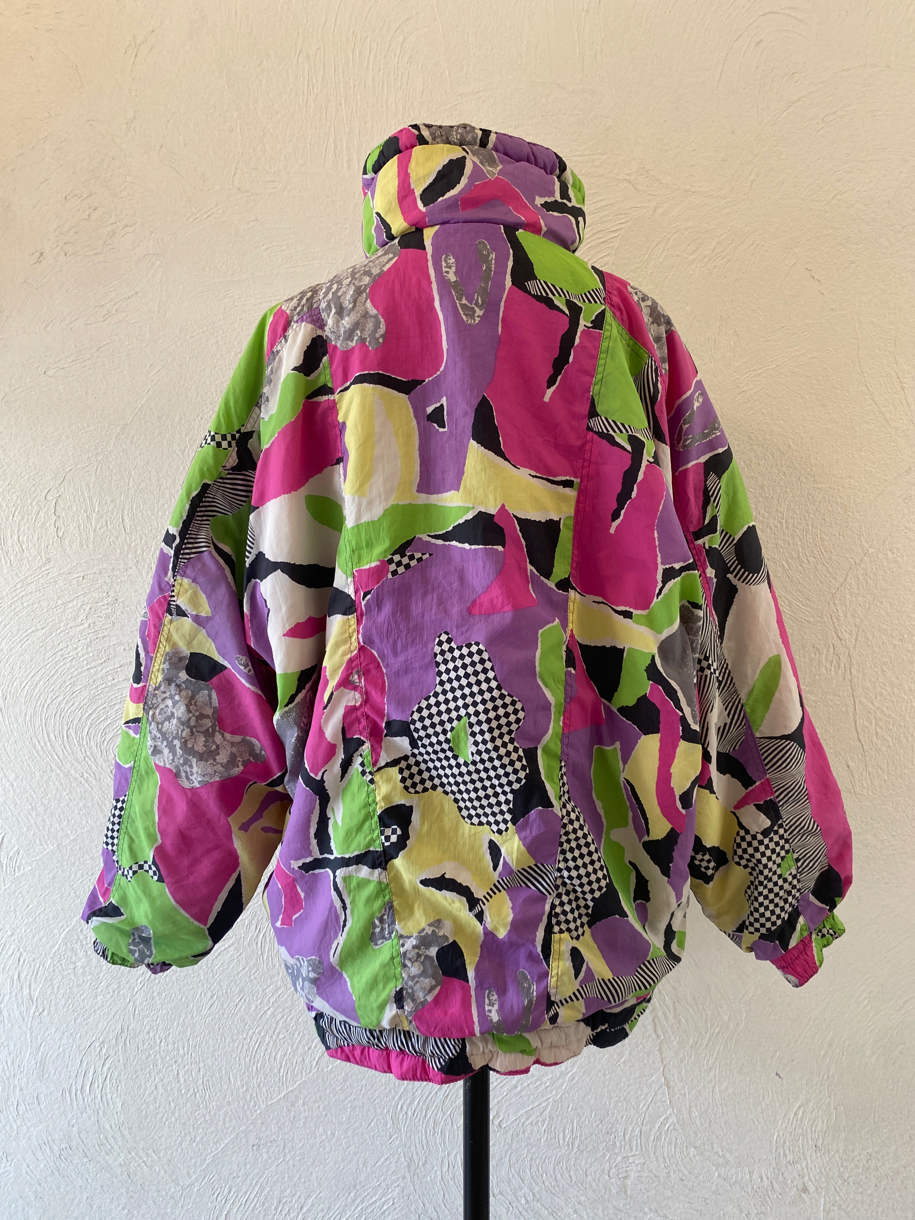 checker&stripe padding pullover