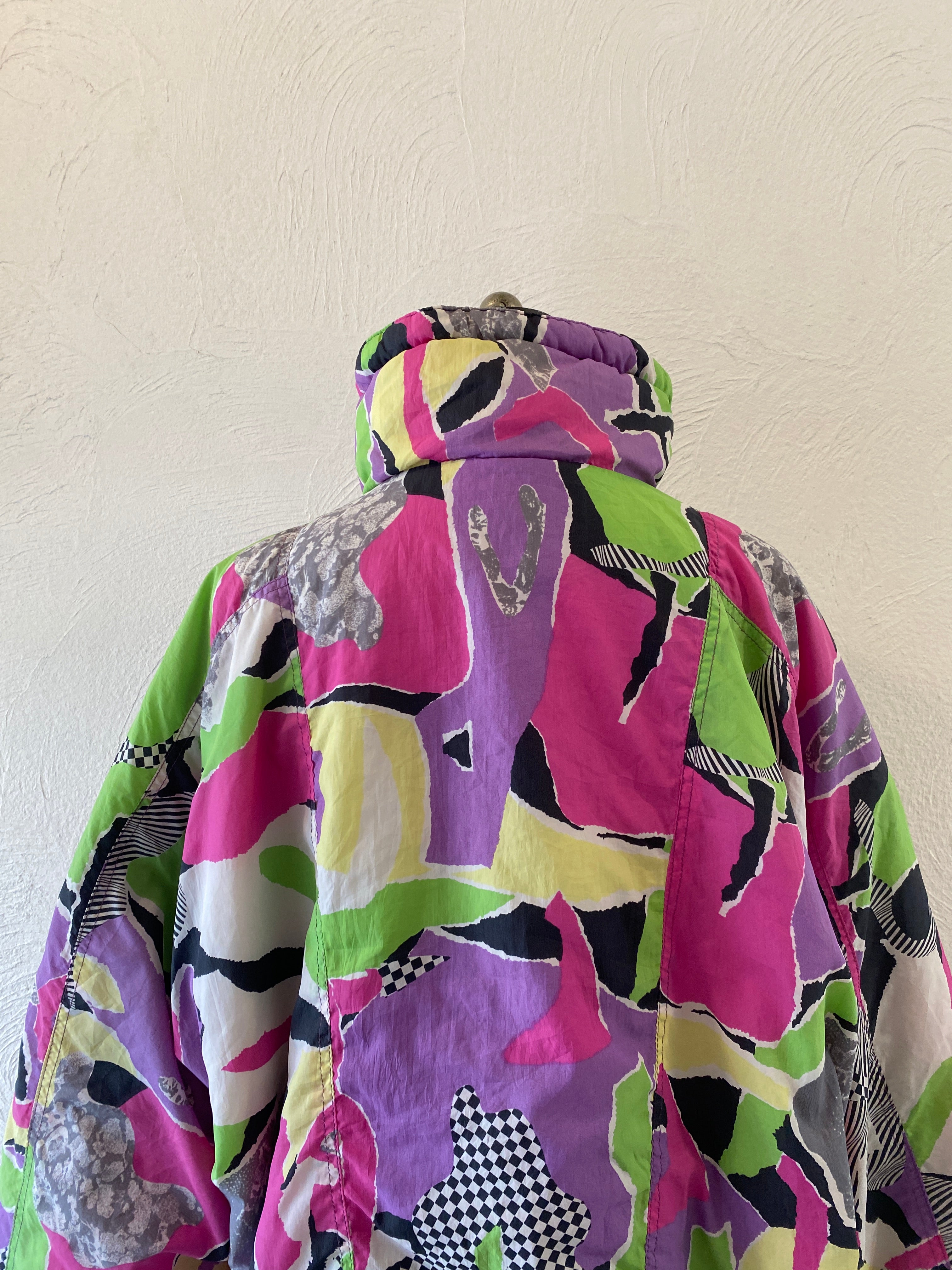 checker&stripe padding pullover