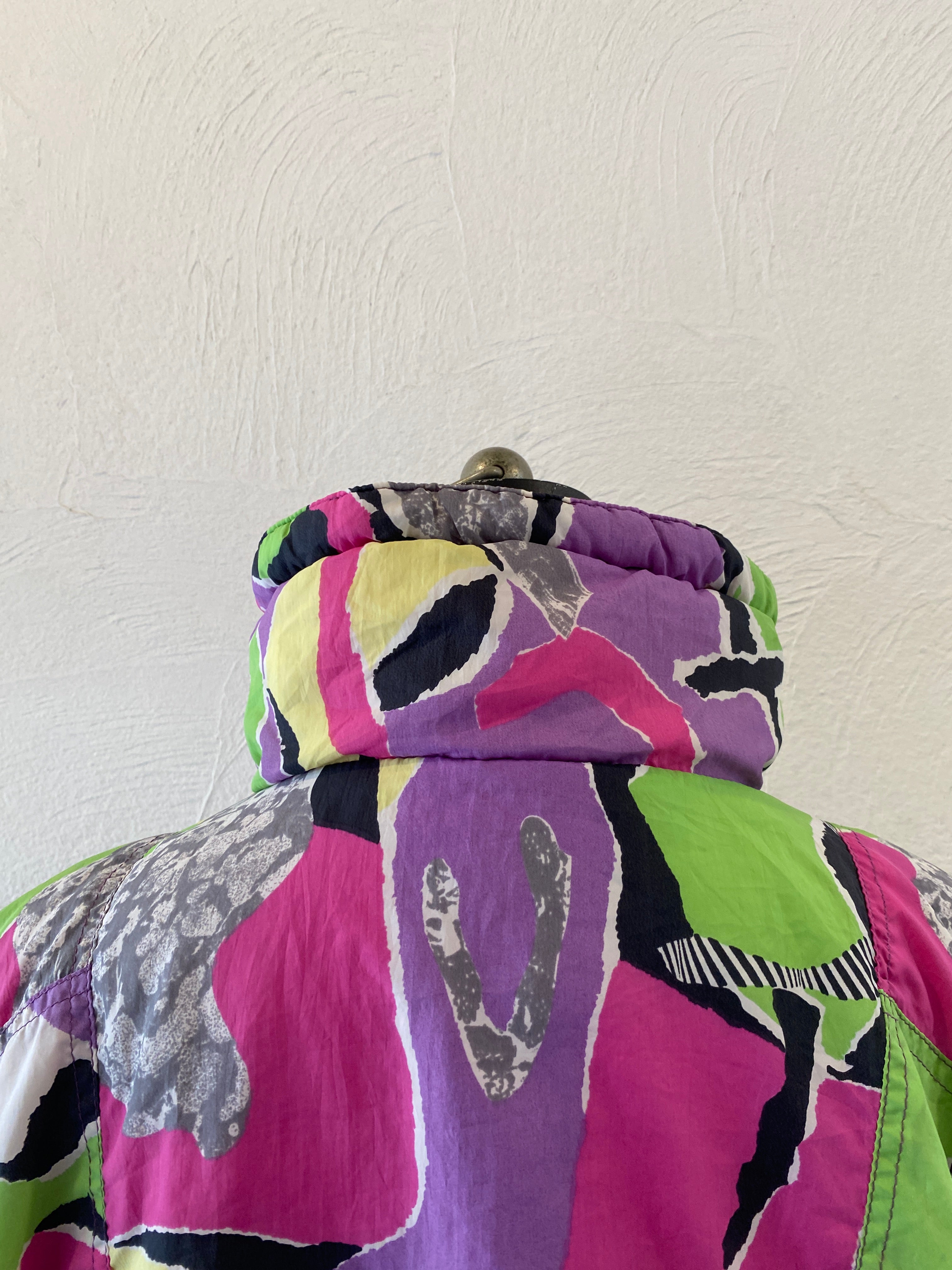 checker&stripe padding pullover