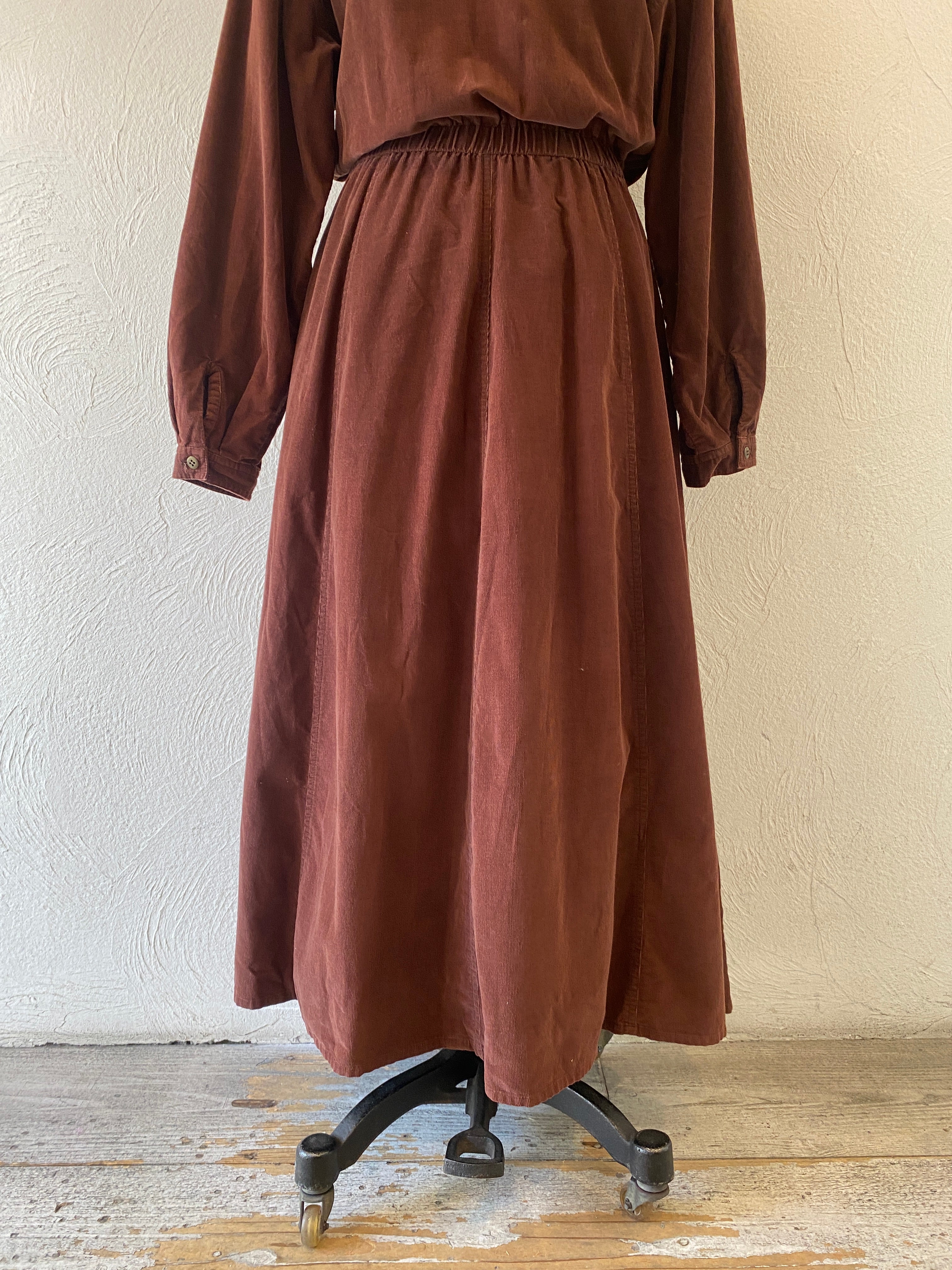 front lace corduroy dress