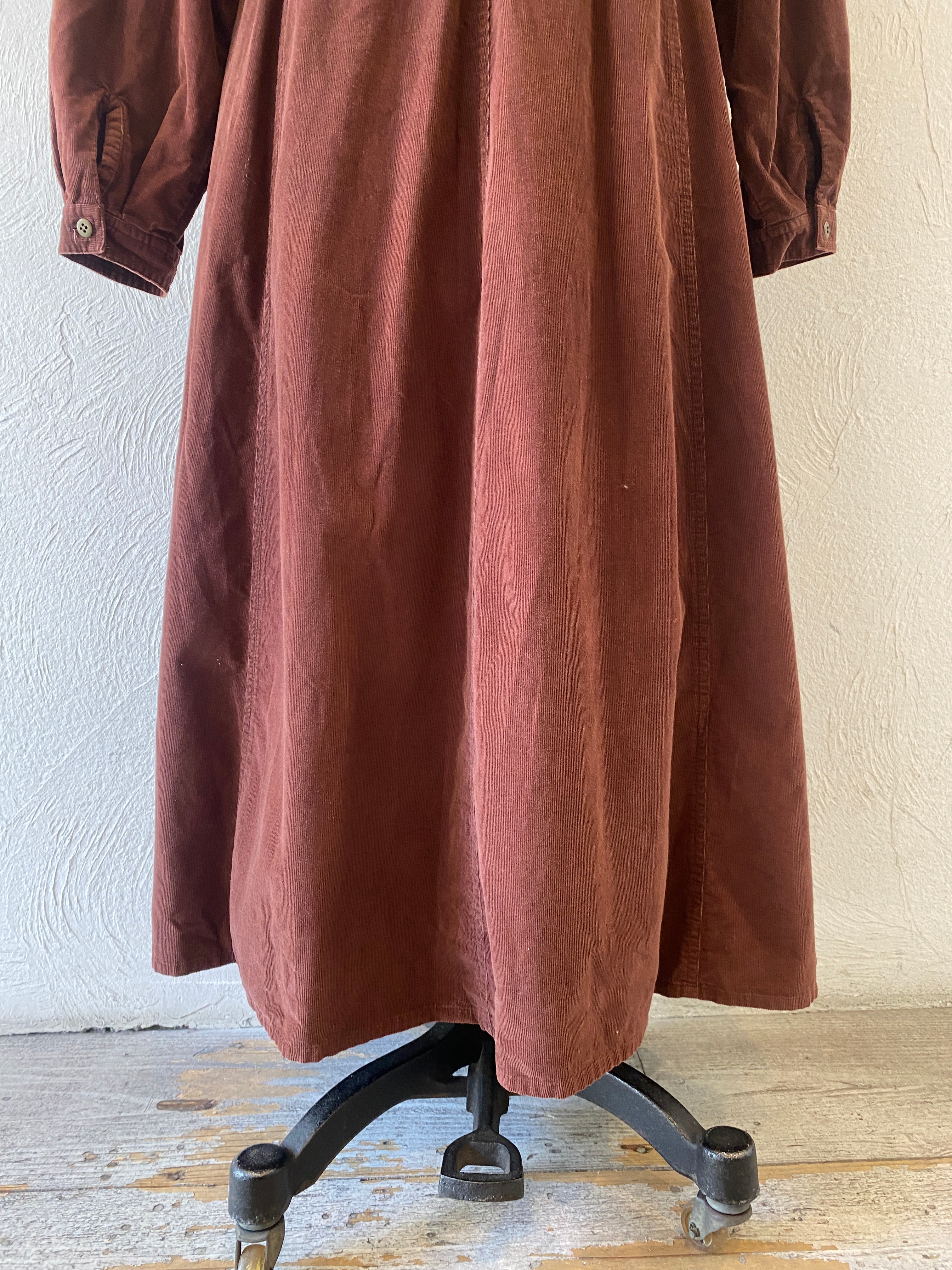 front lace corduroy dress