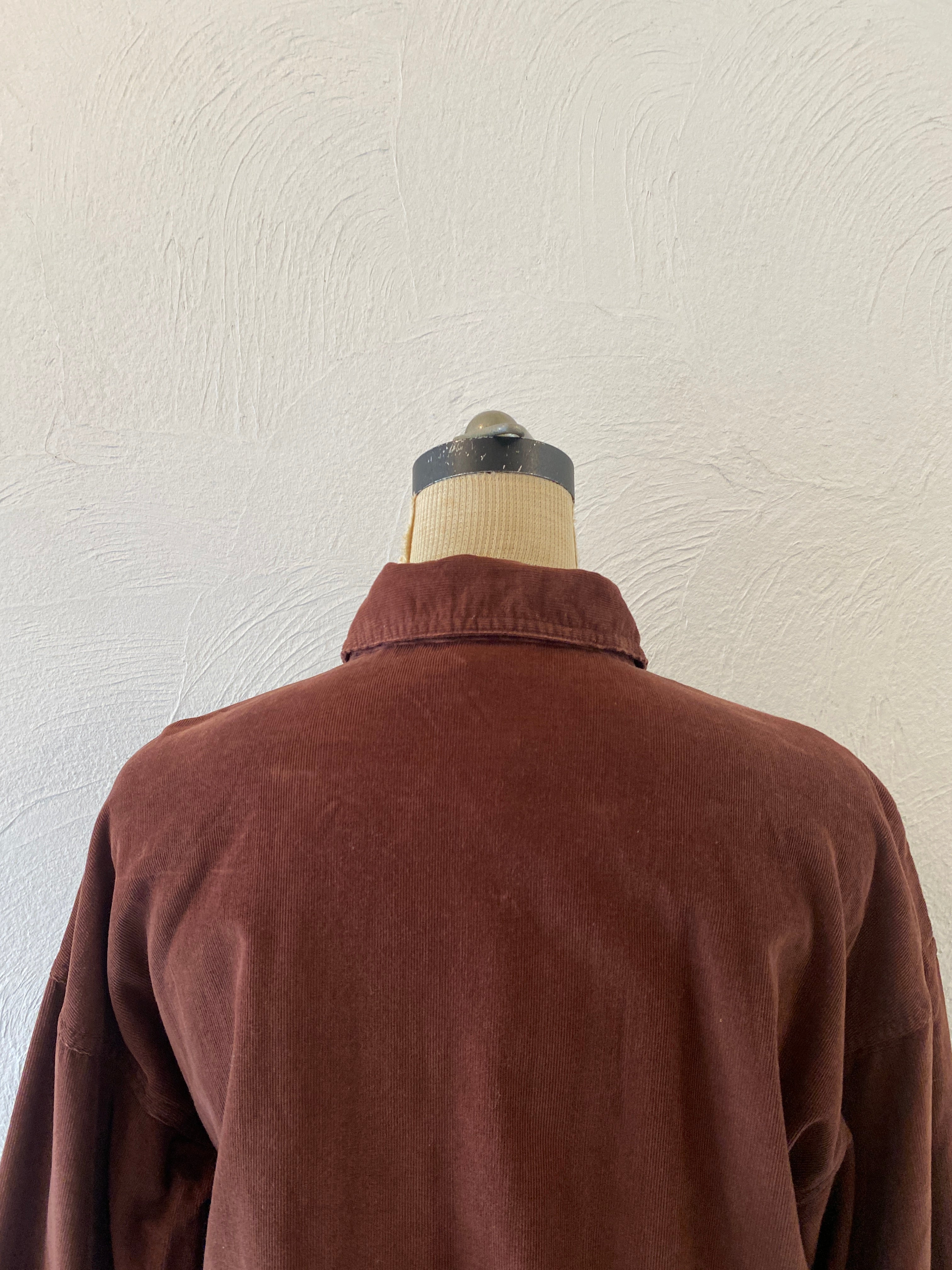 front lace corduroy dress