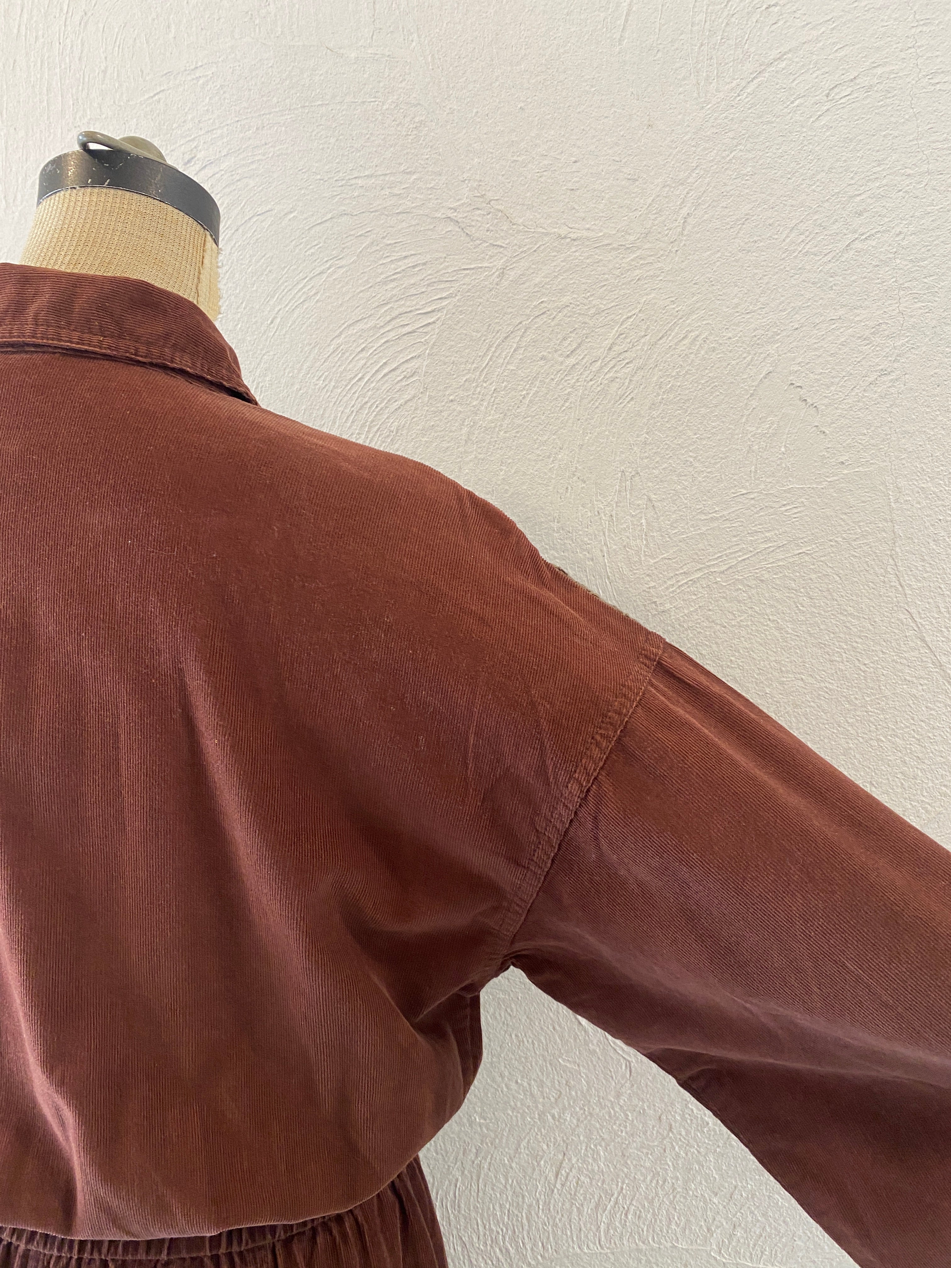 front lace corduroy dress