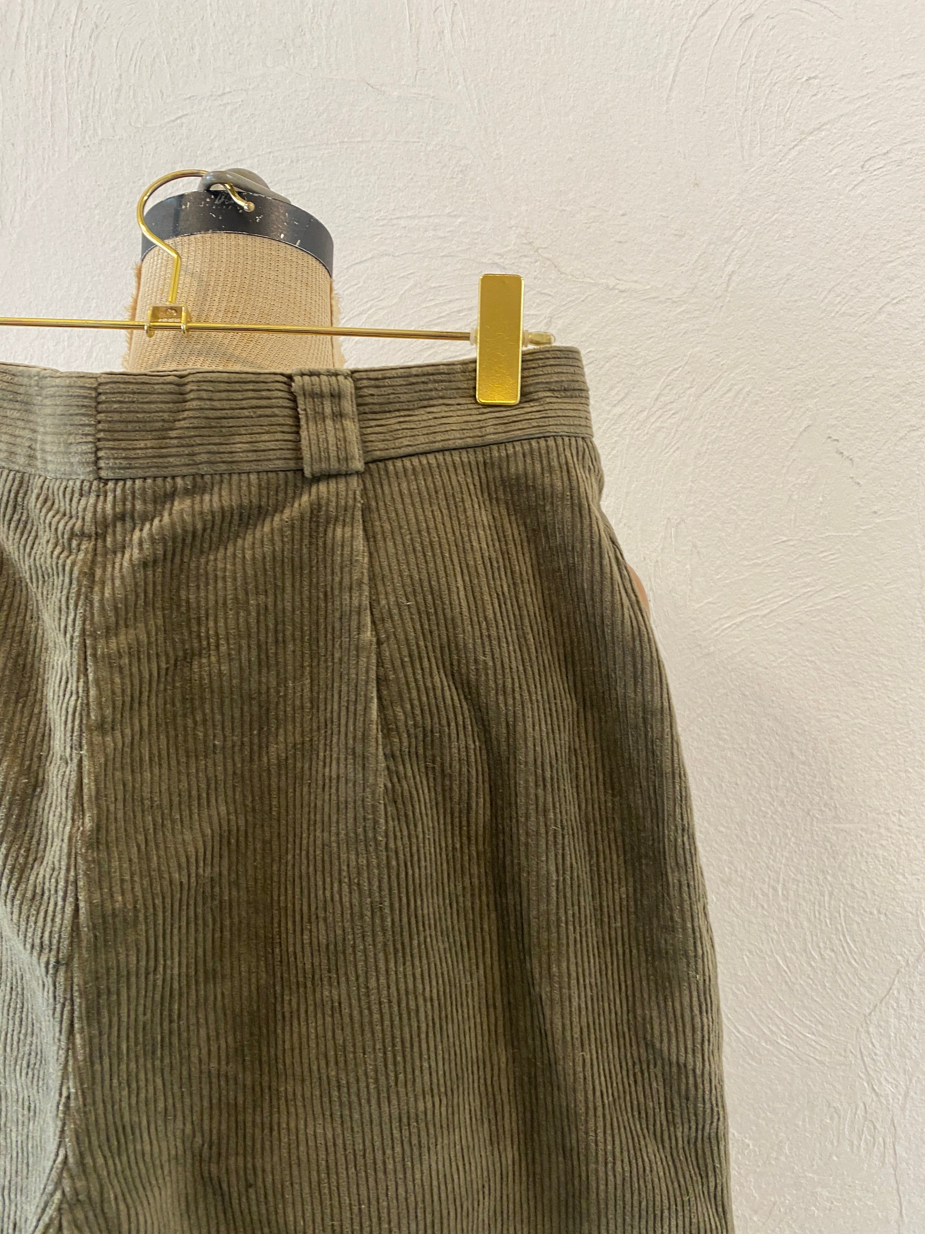 khaki corduroy culotte pants