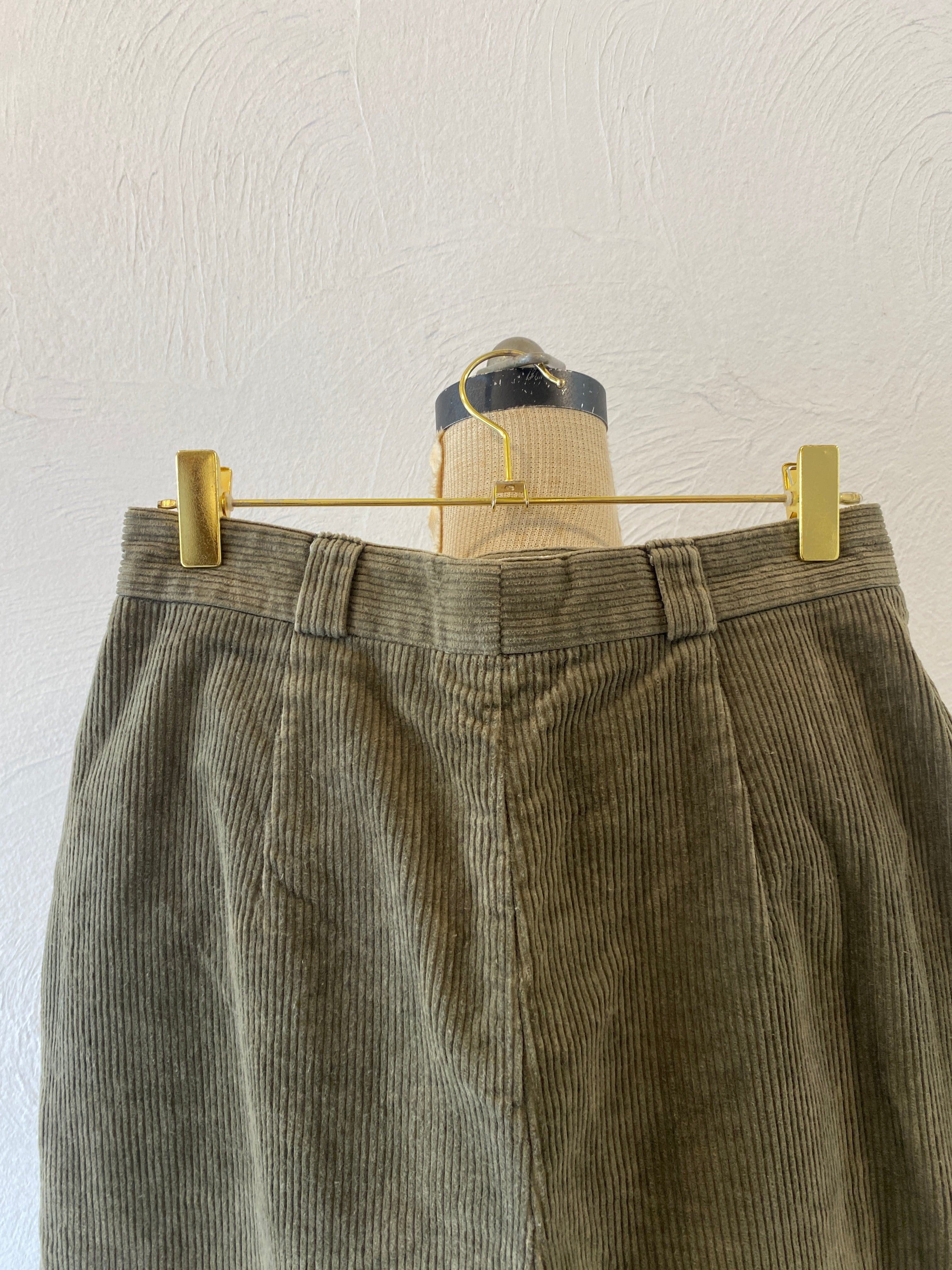 khaki corduroy culotte pants