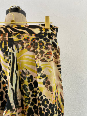 leopard satin wide pants