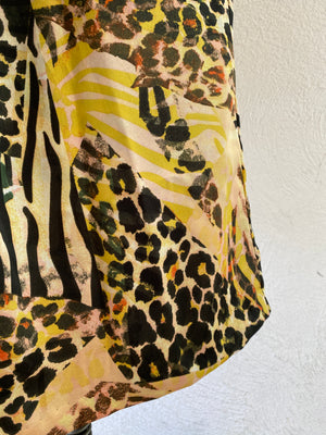 leopard satin wide pants