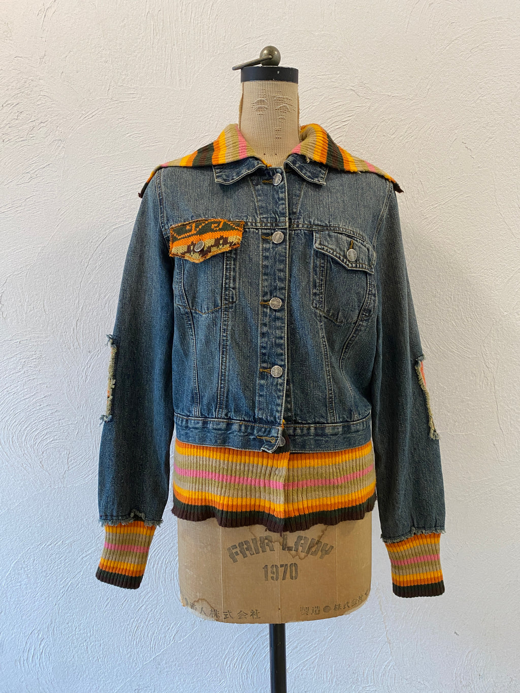 docking knit denim jacket