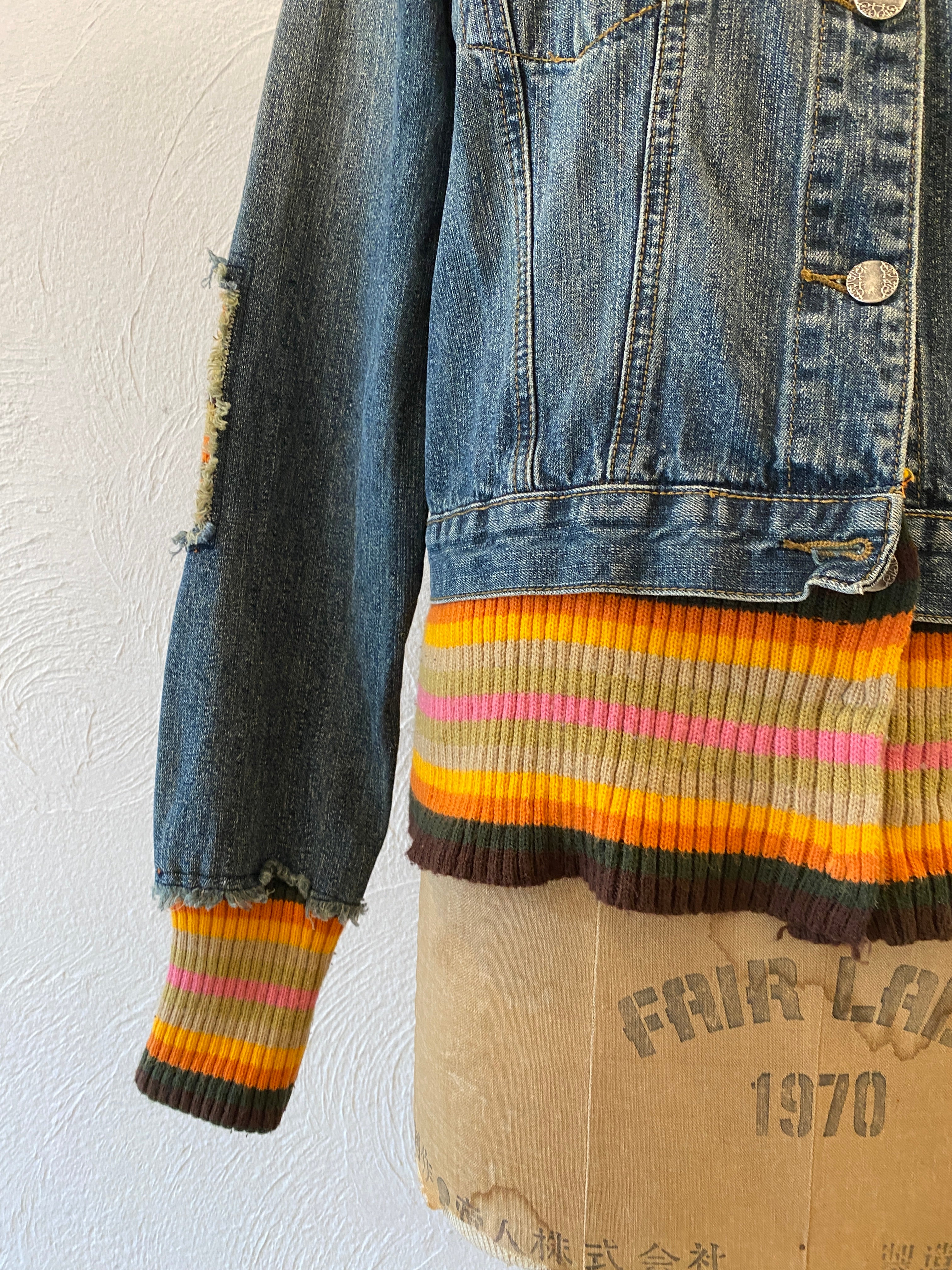 docking knit denim jacket