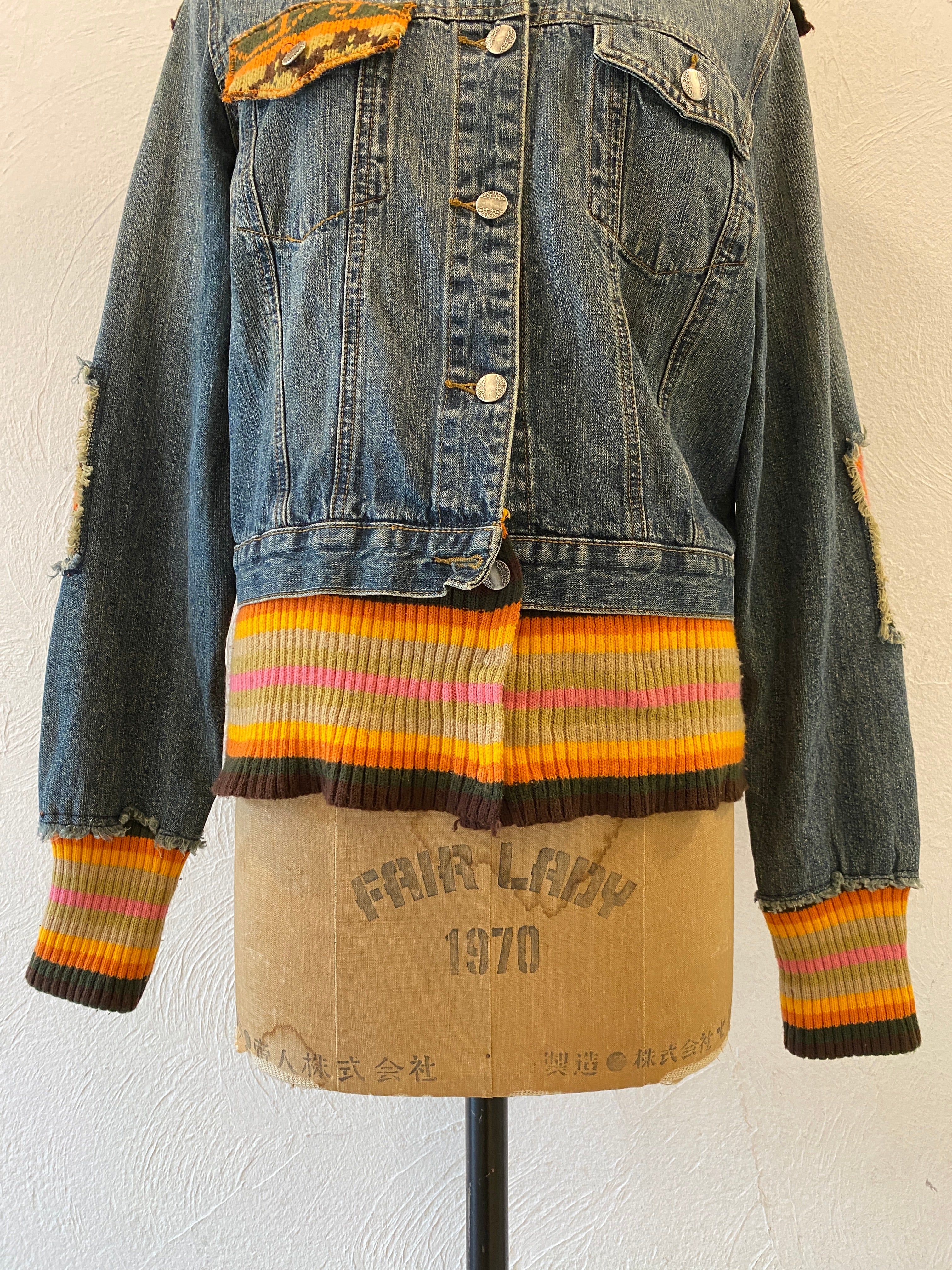 docking knit denim jacket