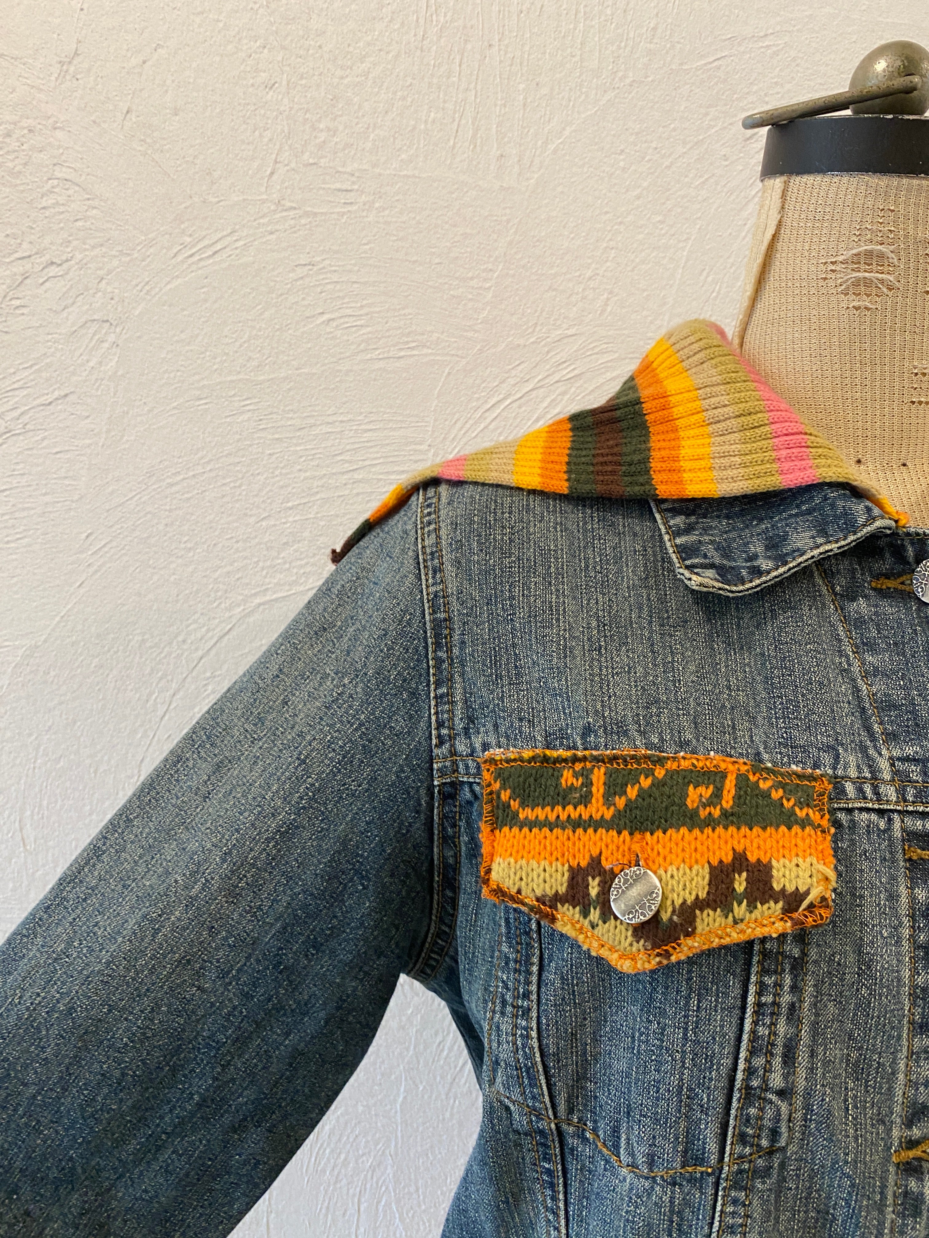 docking knit denim jacket