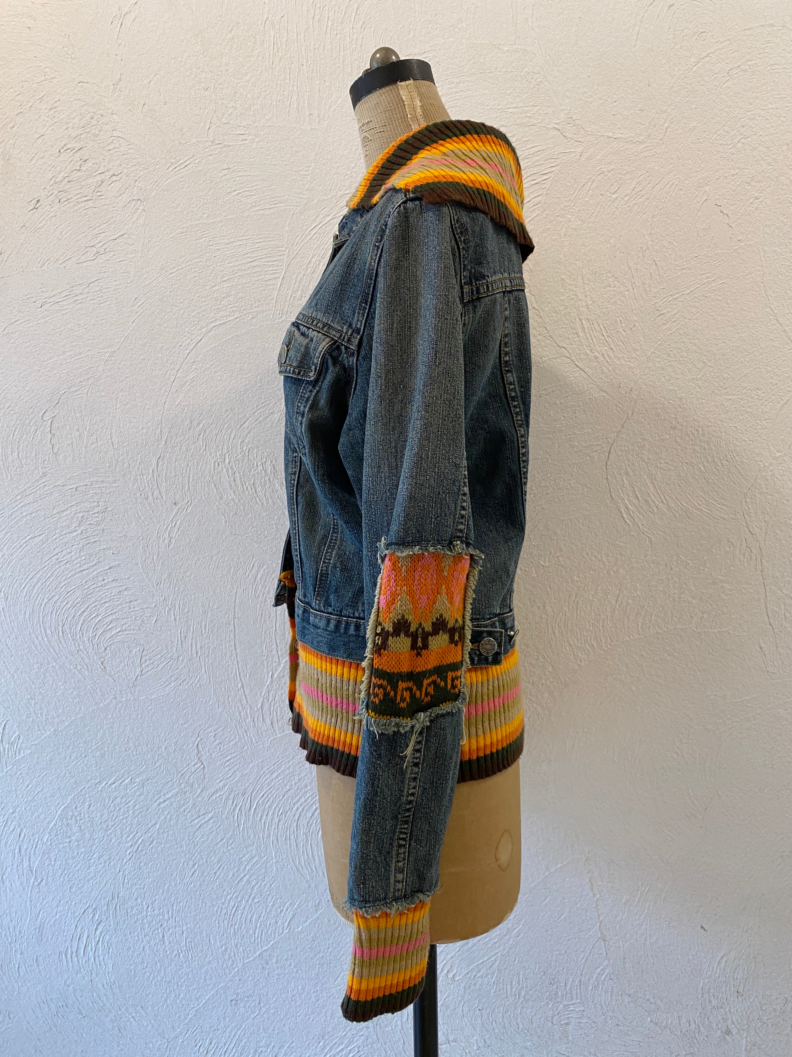 docking knit denim jacket