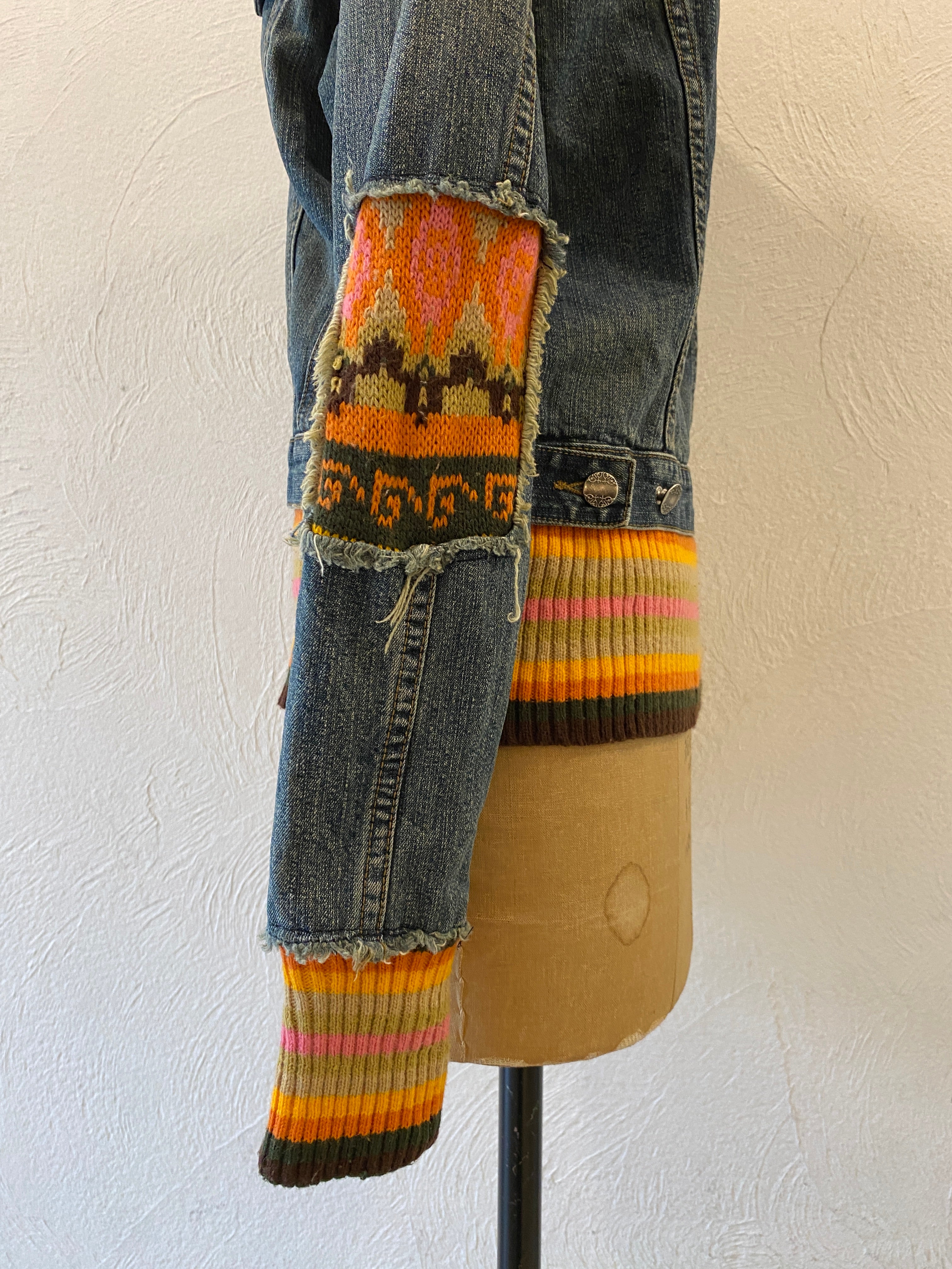 docking knit denim jacket