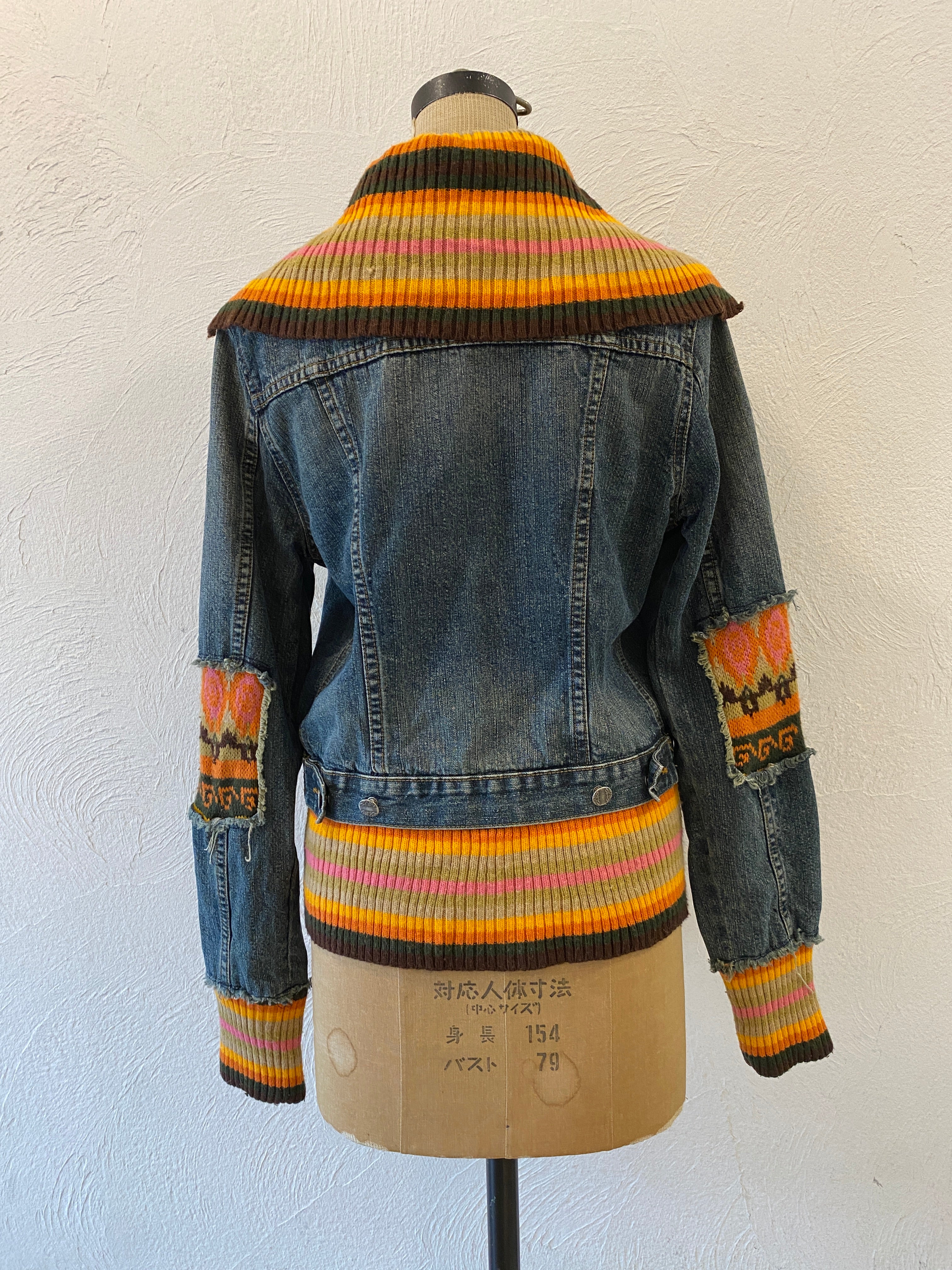 docking knit denim jacket