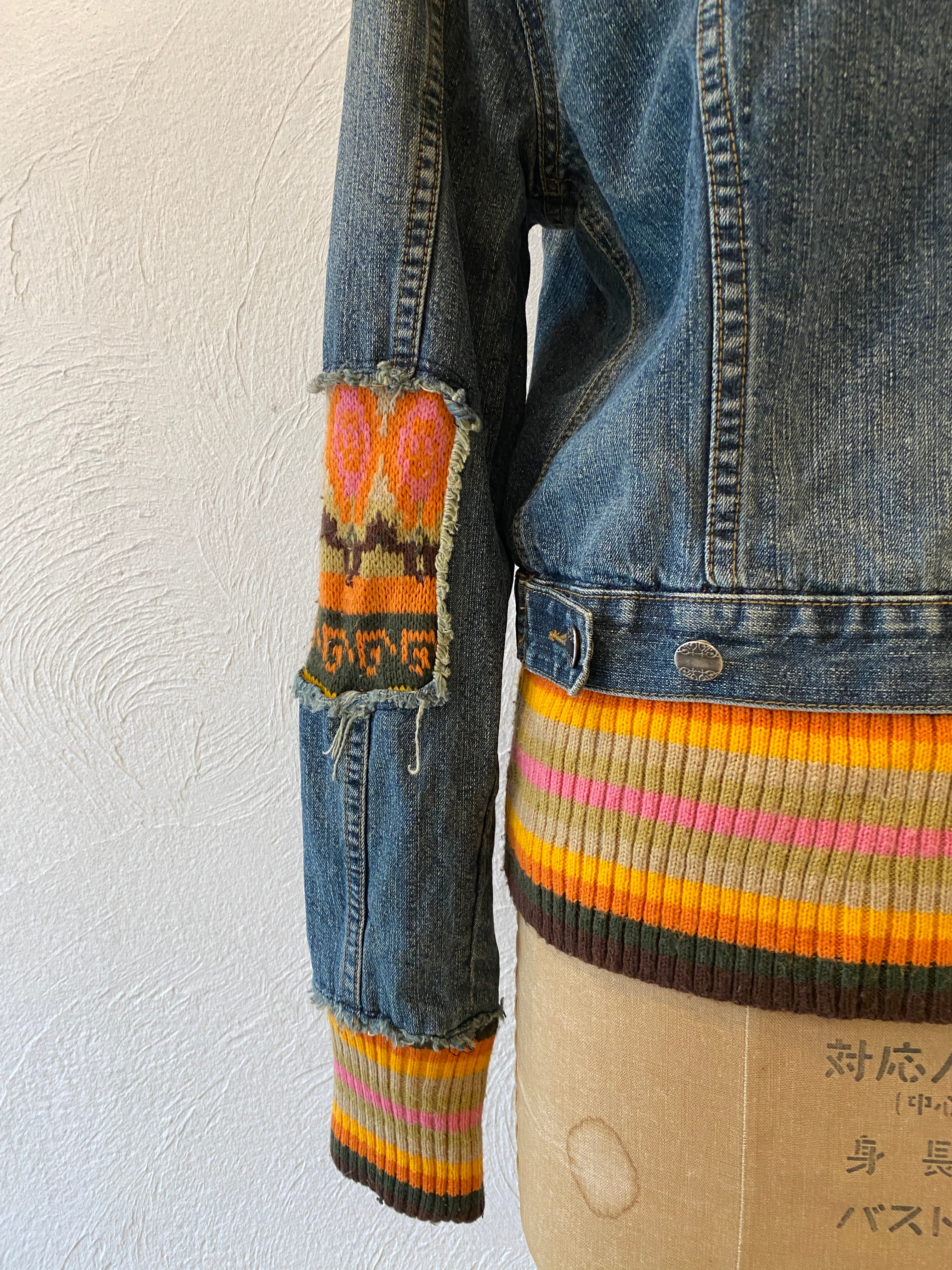 docking knit denim jacket