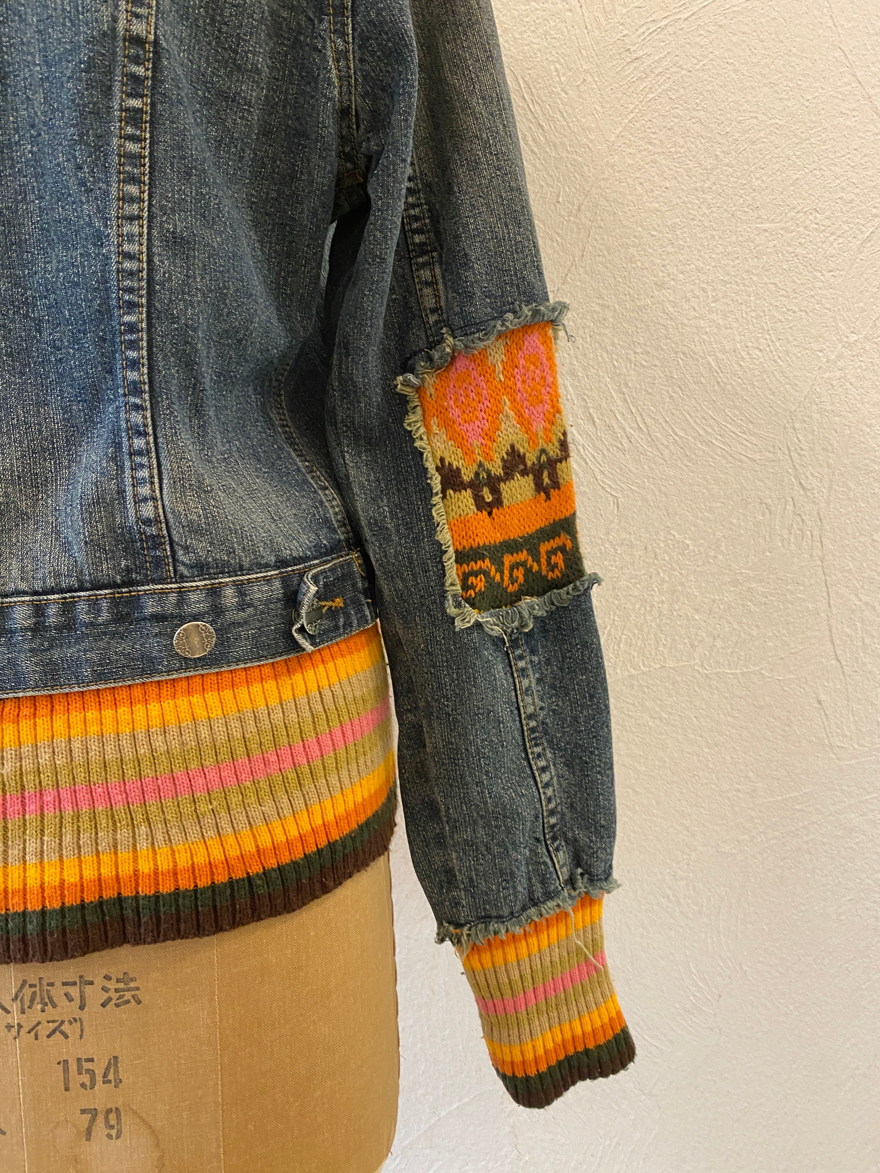 docking knit denim jacket