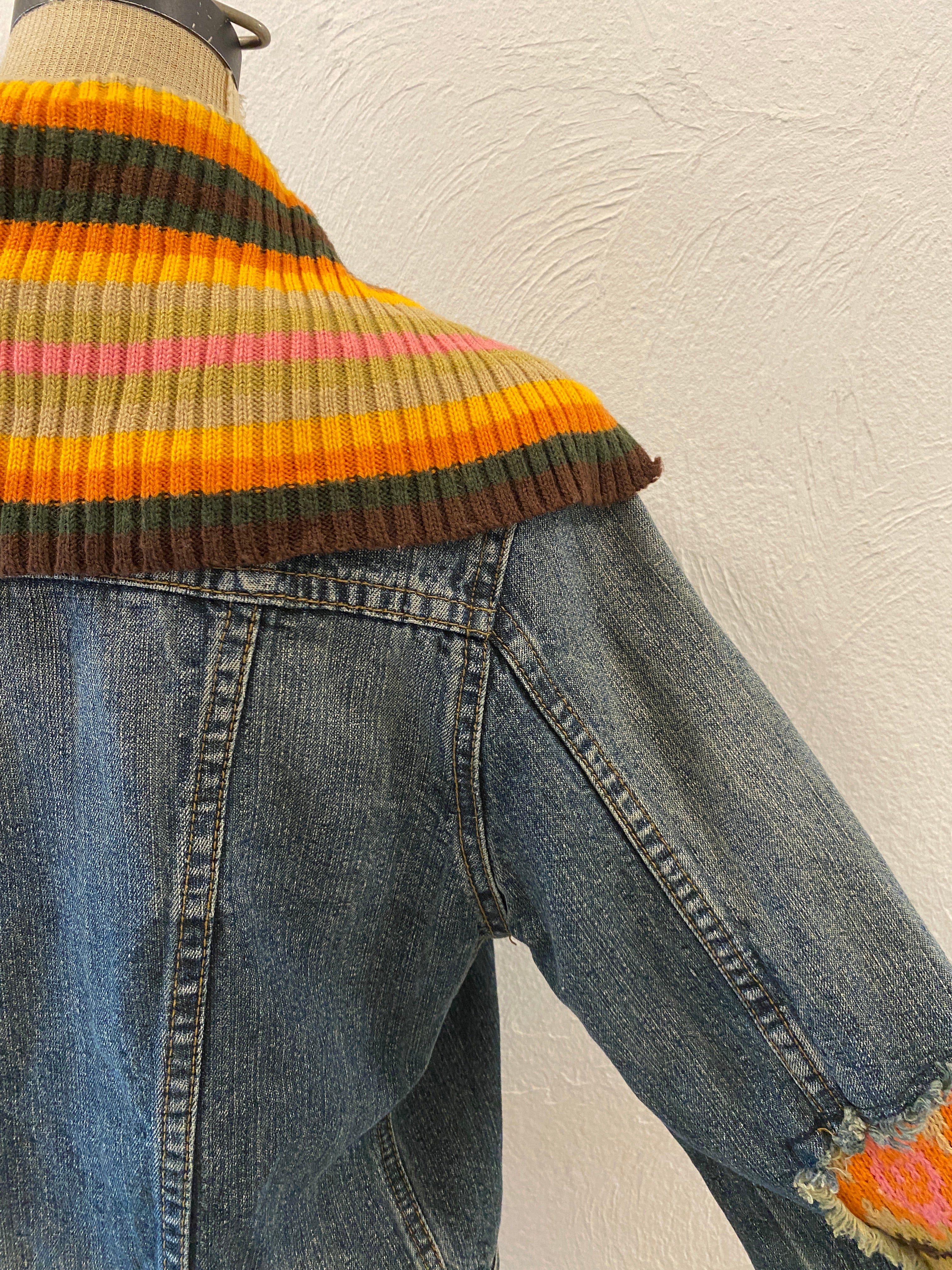 docking knit denim jacket