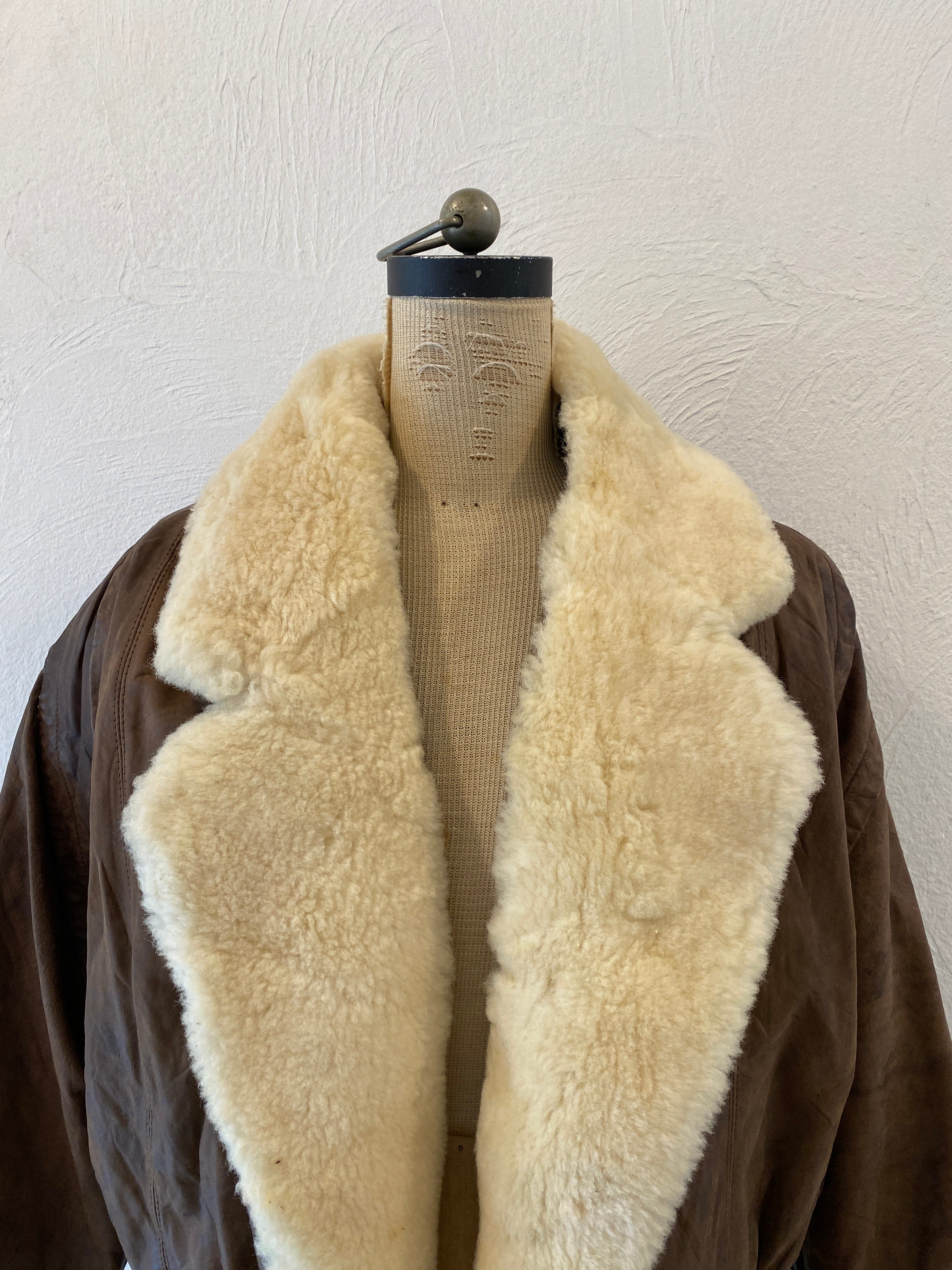 leather boa blouson