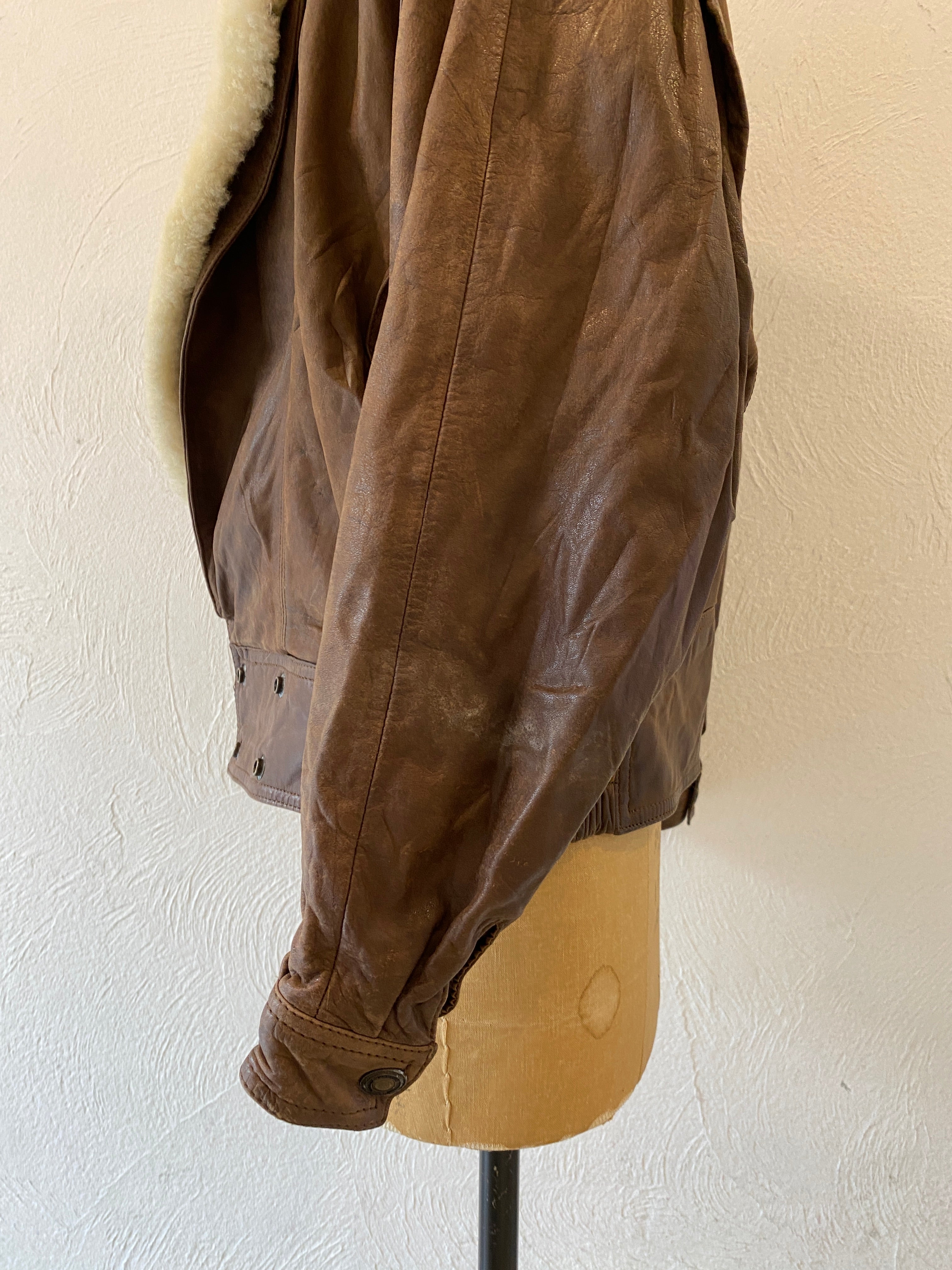 leather boa blouson