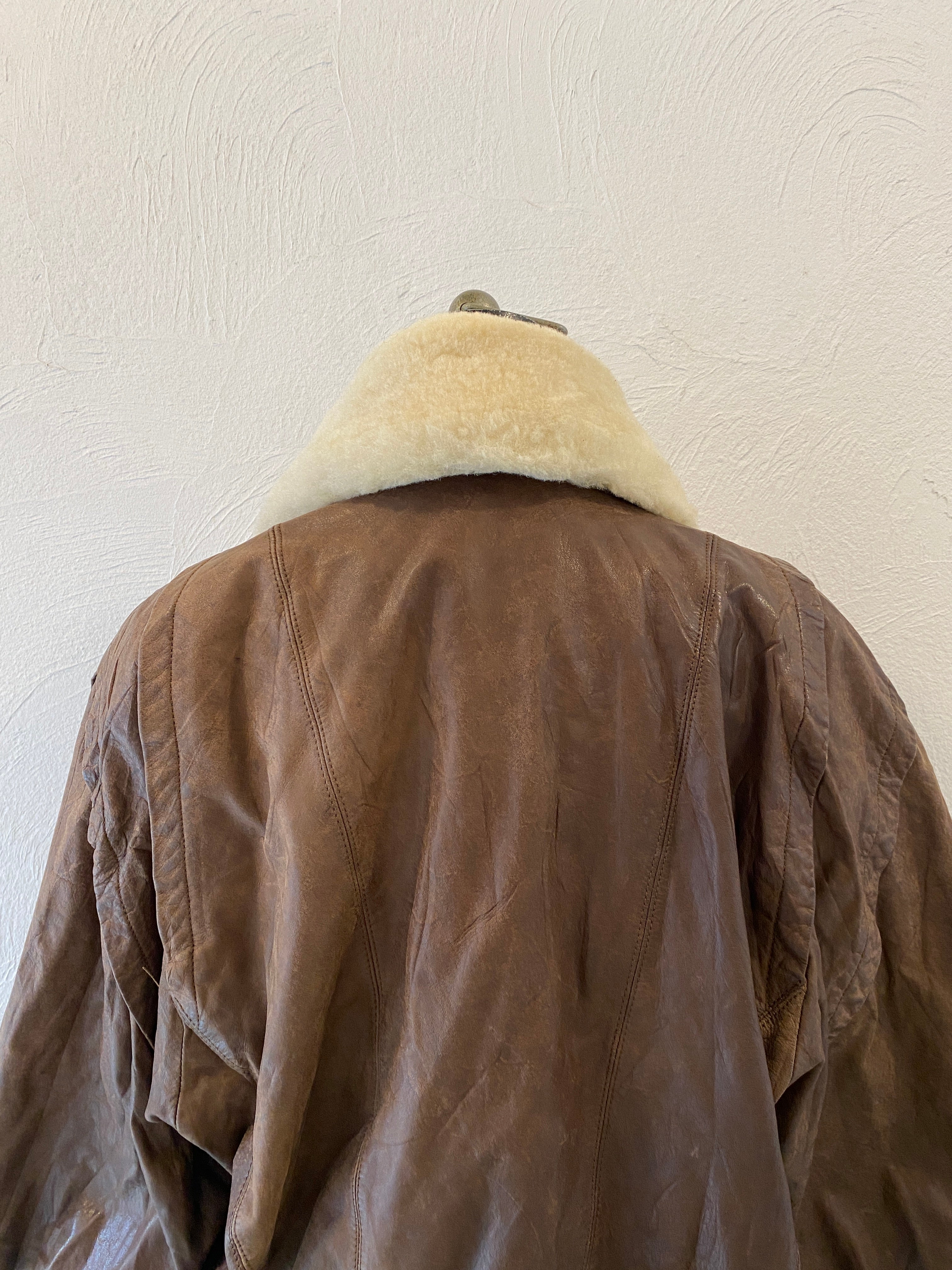leather boa blouson